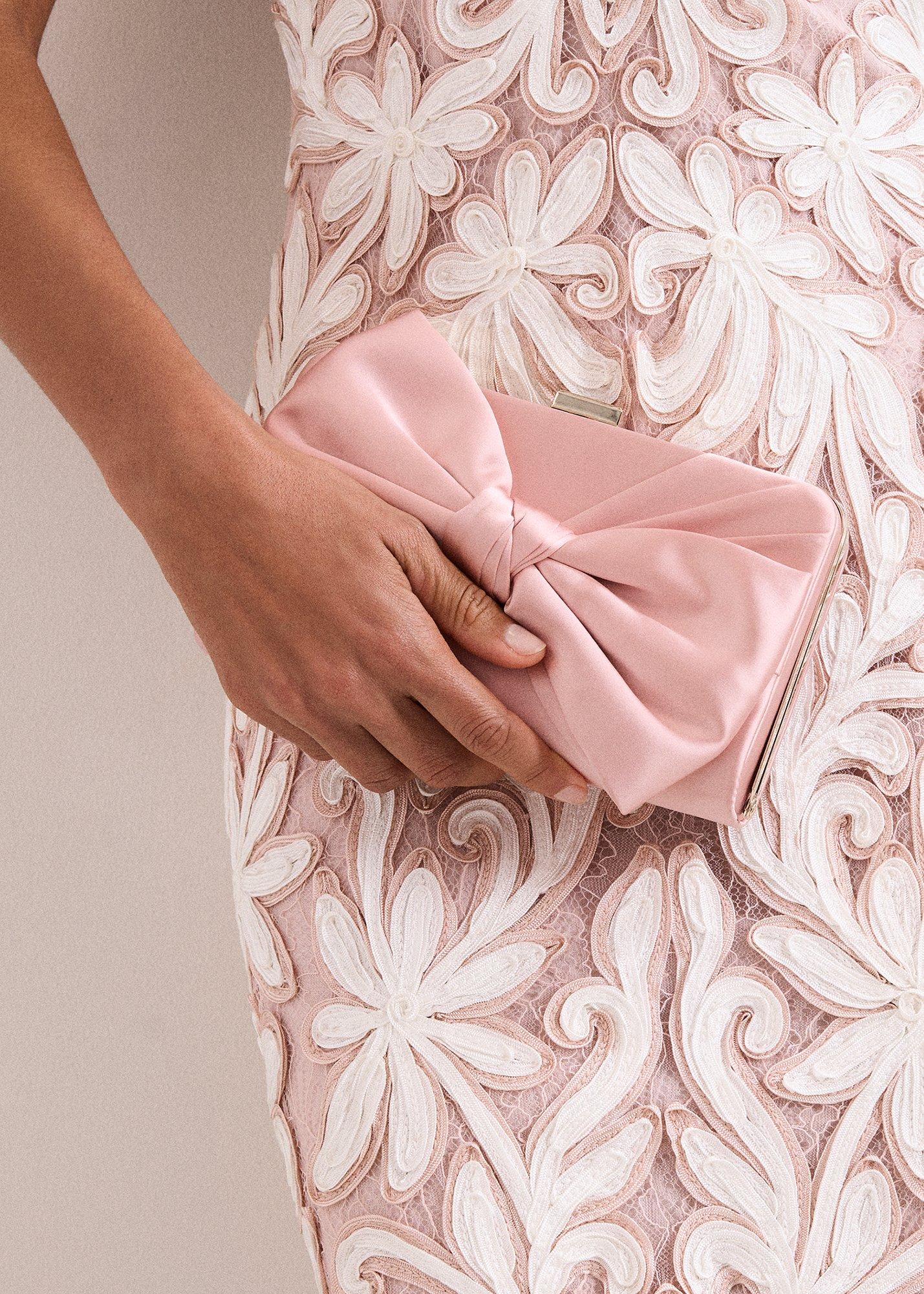 ${product-id}-Satin Knot Front Box Clutch Bag-Pale Pink-${view-type}