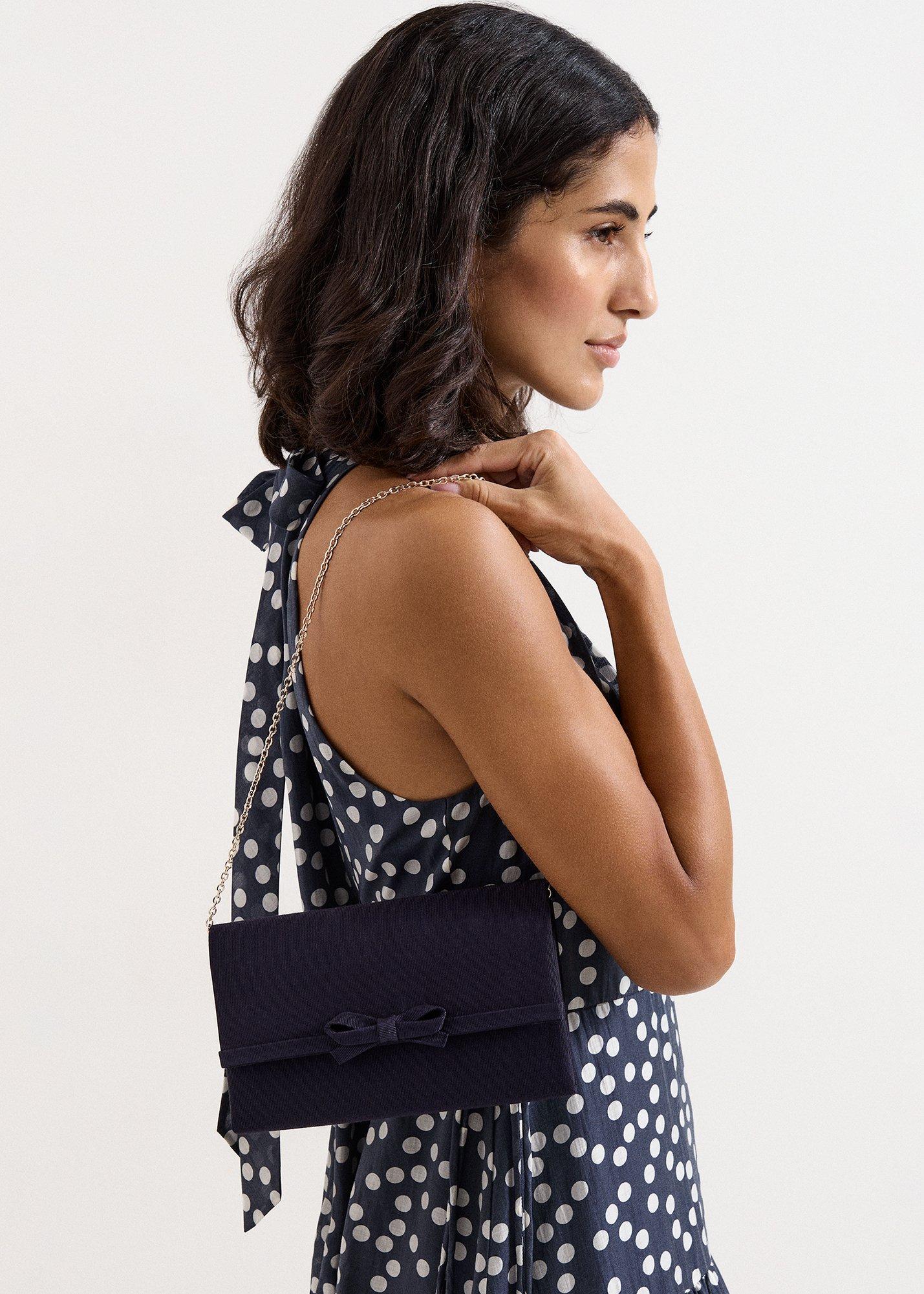 Grosgrain Bow Clutch Bag