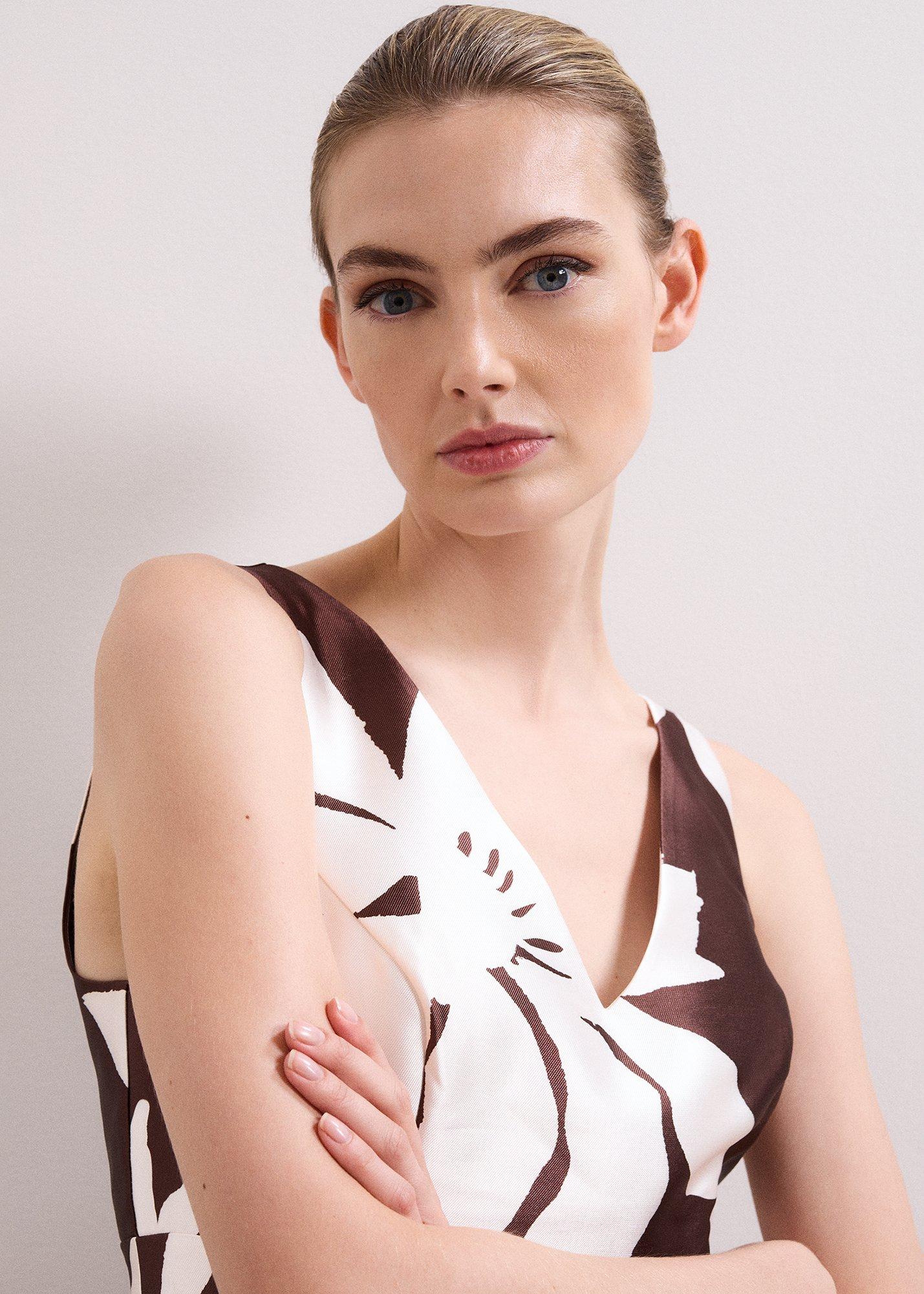${product-id}-Petite Delicia Fit and Flare Dress-Brown-${view-type}