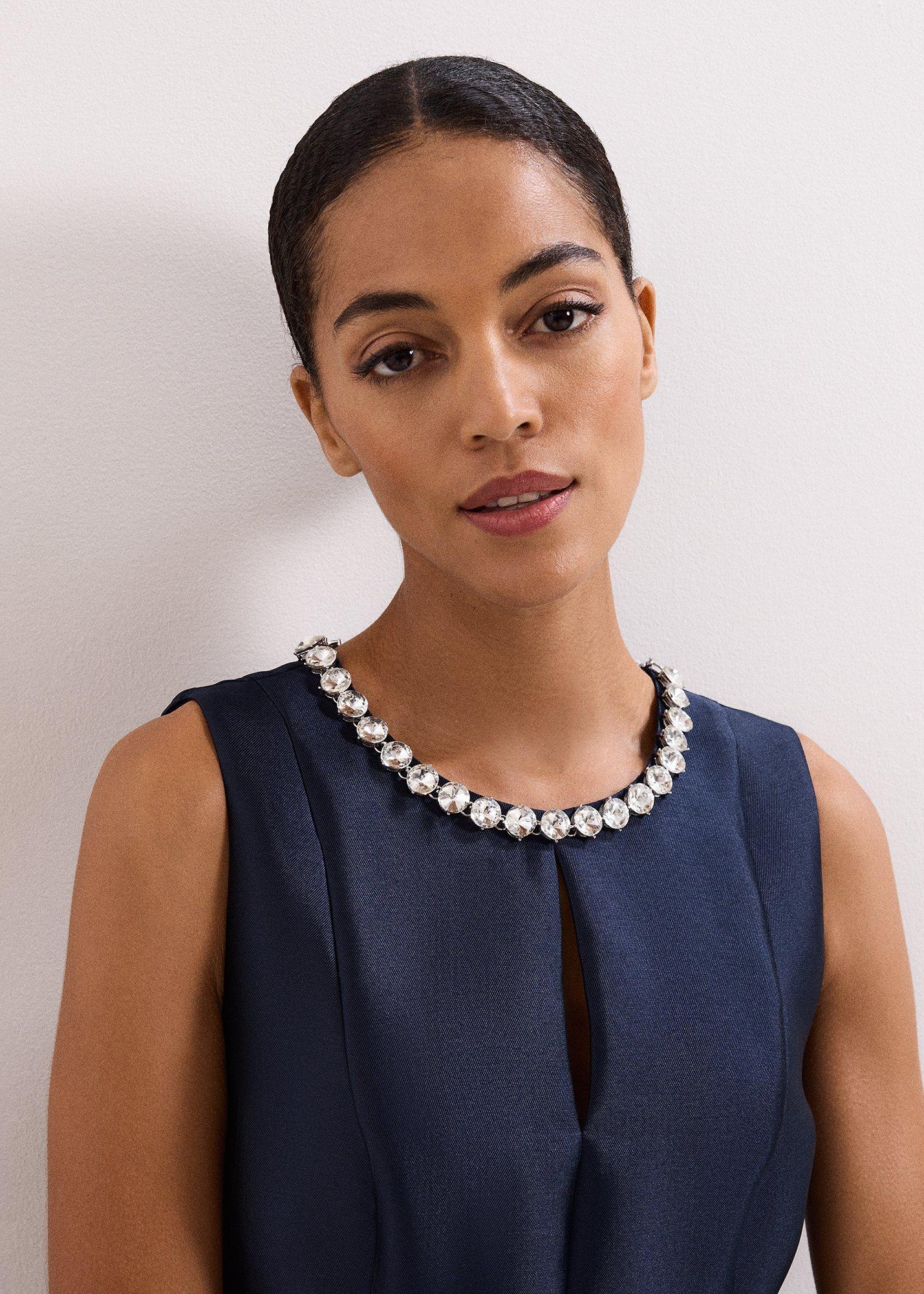 ${product-id}-Judy Satin Twill Jewelled Dress-Navy-${view-type}