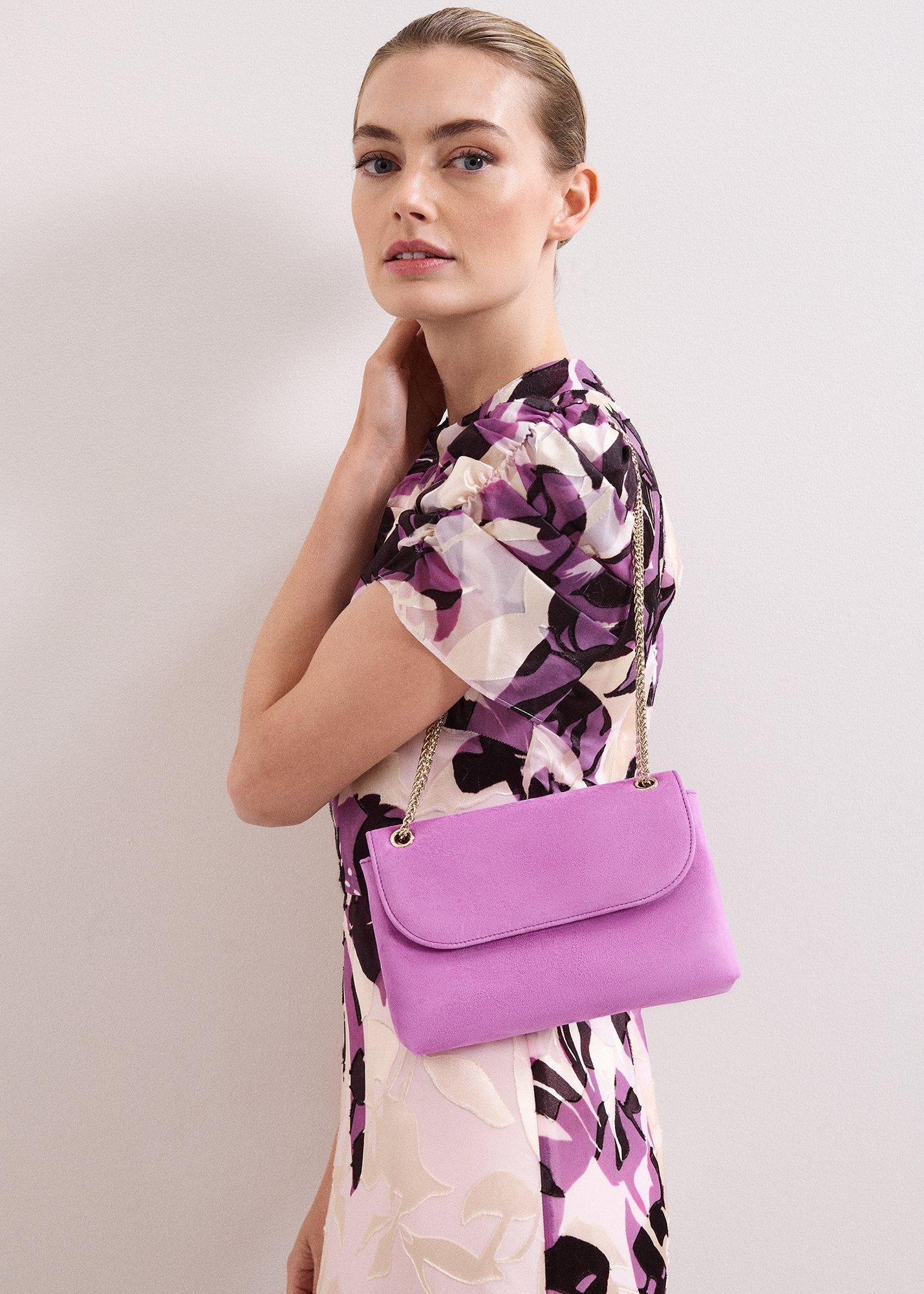 ${product-id}-Suede Chain Clutch Bag-Pink-${view-type}