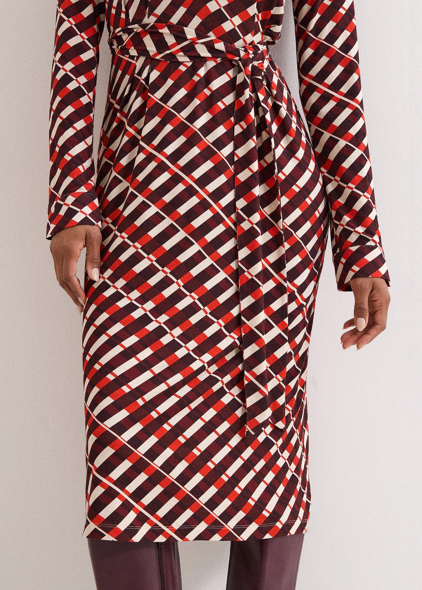 ${product-id}-Check Jersey Midi Dress-Multi-${view-type}