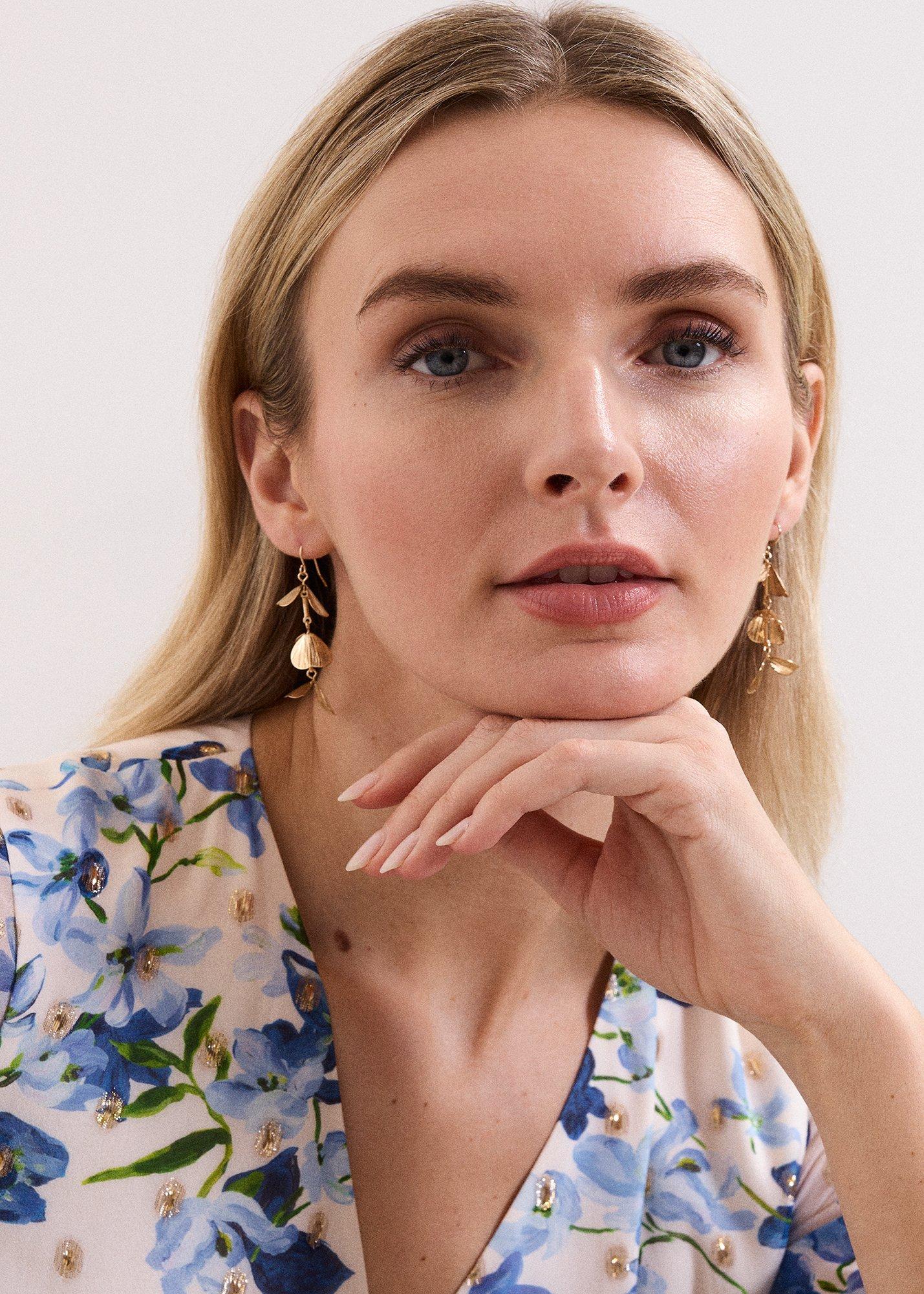 Delicate Petal Drop Earrings