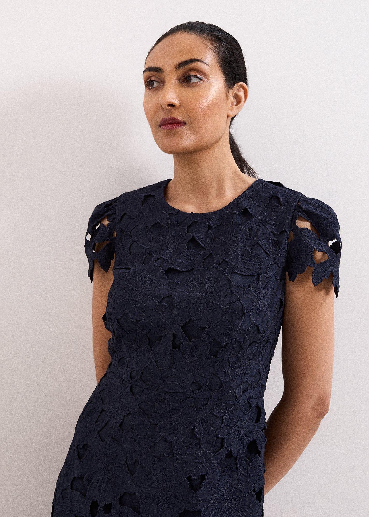 ${product-id}-Petite Leilani Lace Midi Dress-Navy-${view-type}
