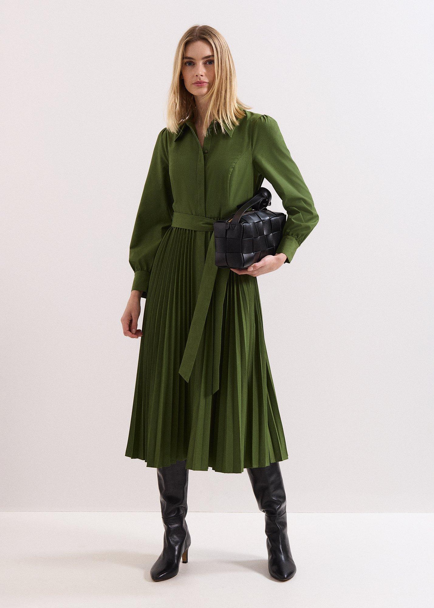 Pleated Midi Dress