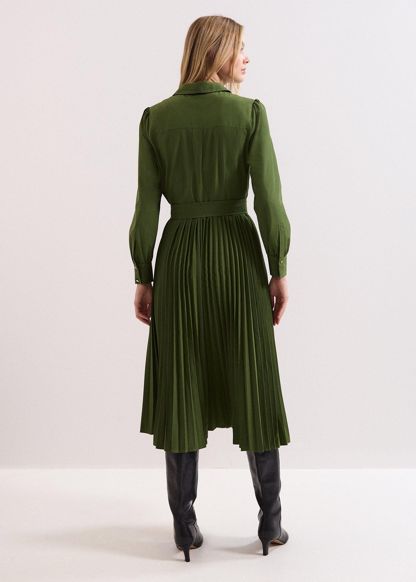 Pleated Midi Dress