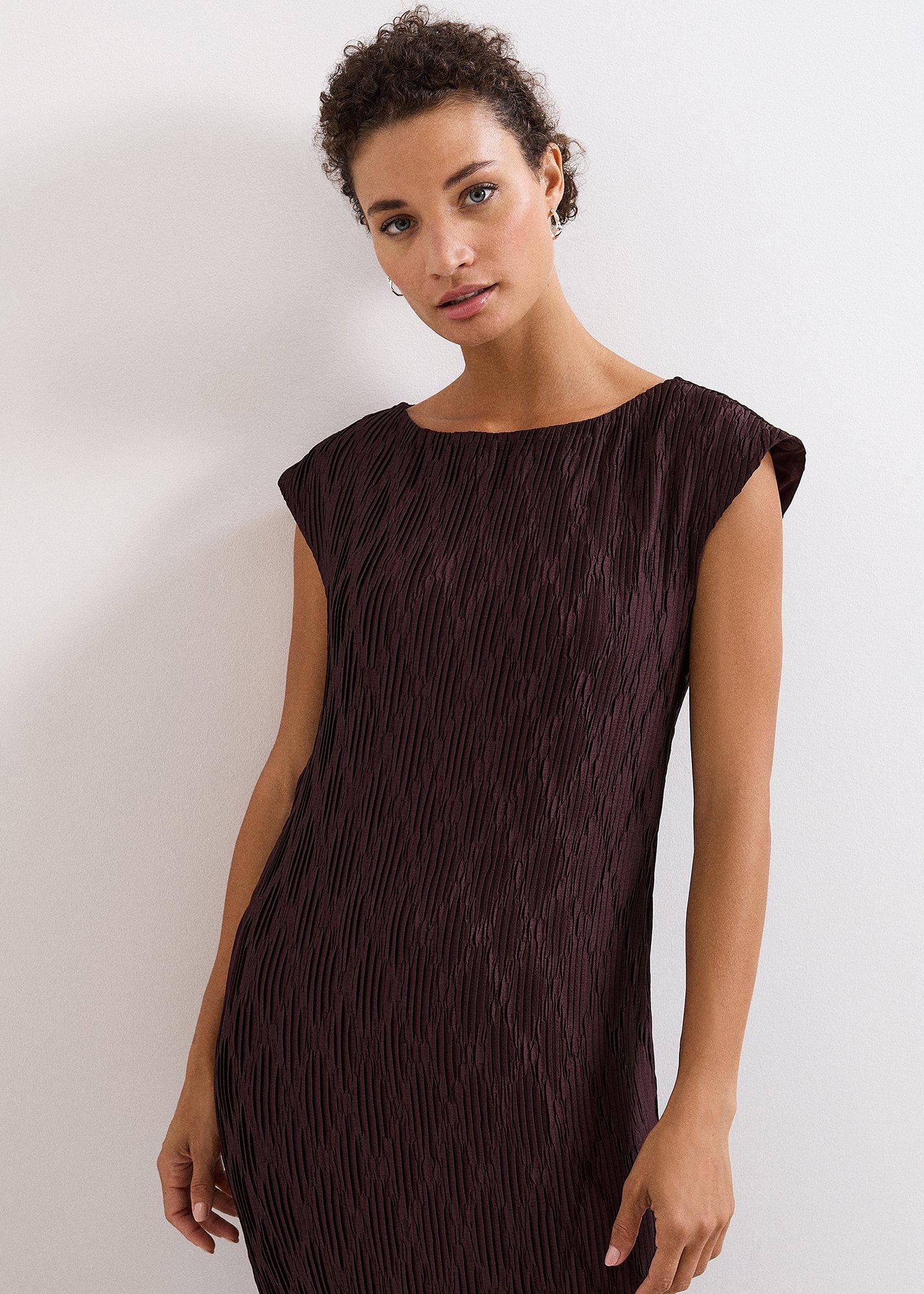 ${product-id}-Arabella Jersey Textured Midi Dress-Brown-${view-type}