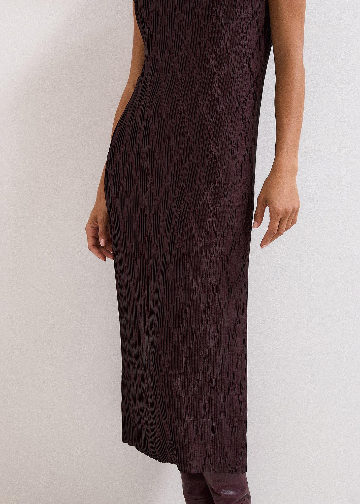 ${product-id}-Arabella Jersey Textured Midi Dress-Brown-${view-type}