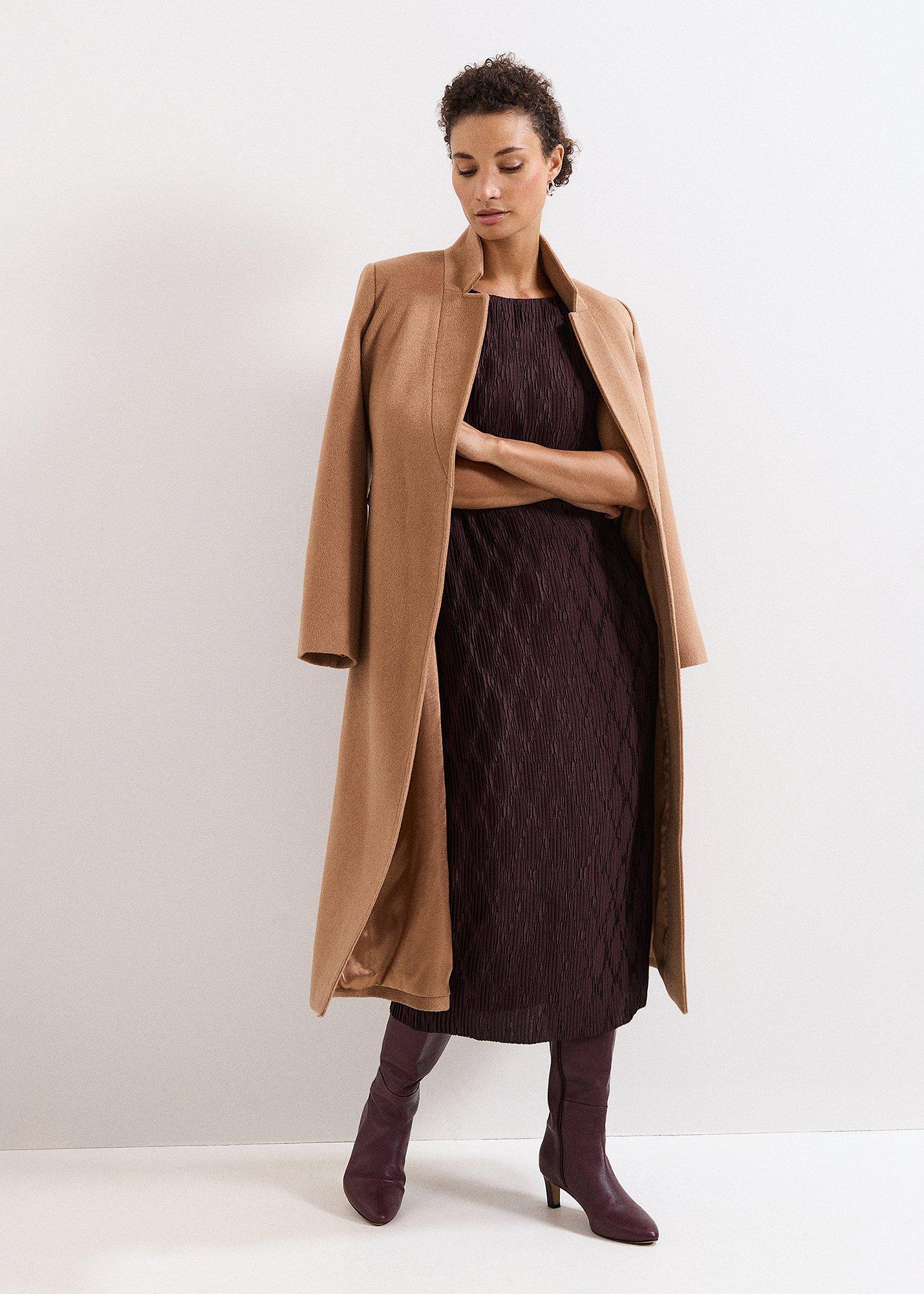${product-id}-Arabella Jersey Textured Midi Dress-Brown-${view-type}