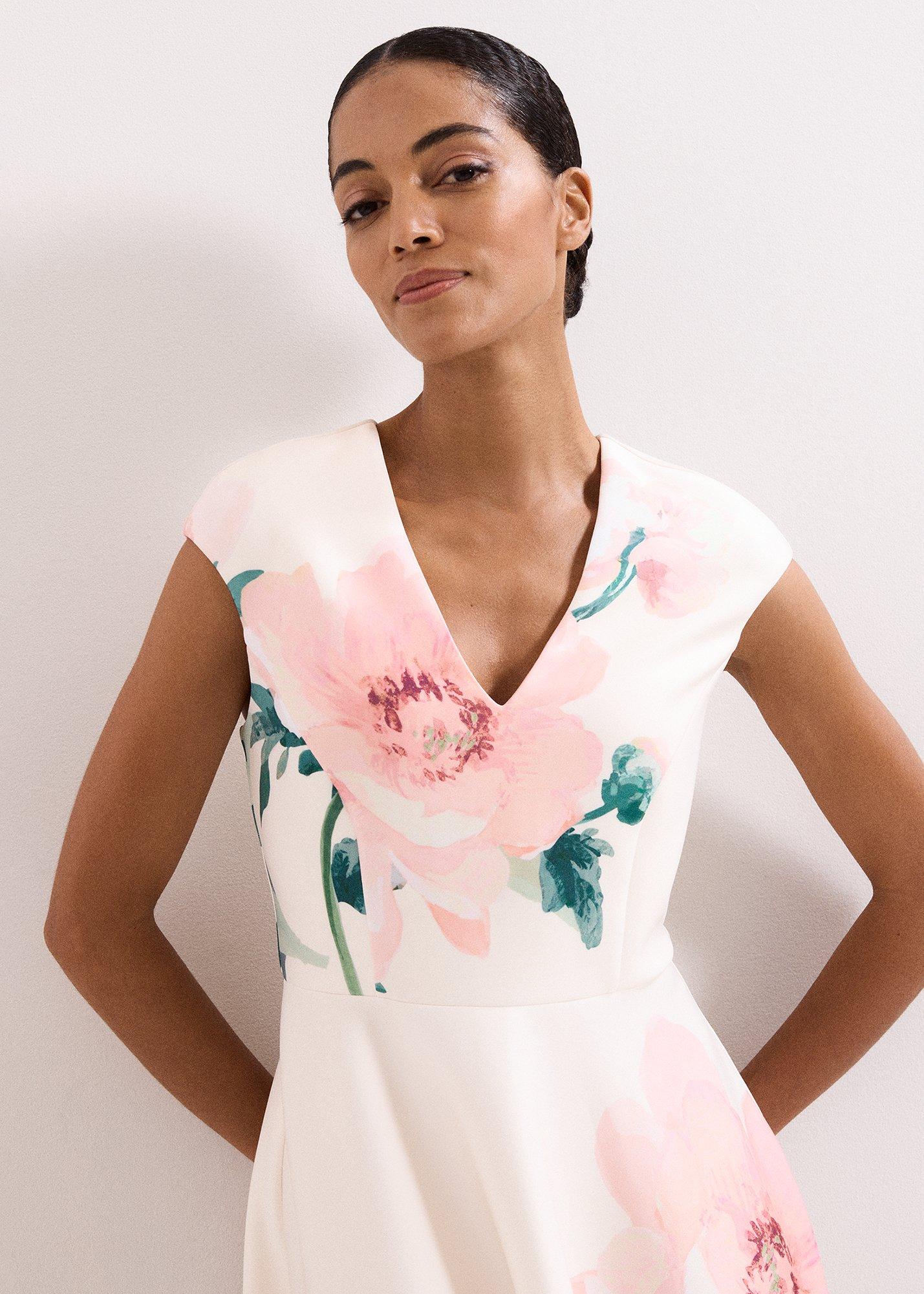 ${product-id}-Rakhi Scuba Floral Printed Midi Dress-Pale Pink-${view-type}