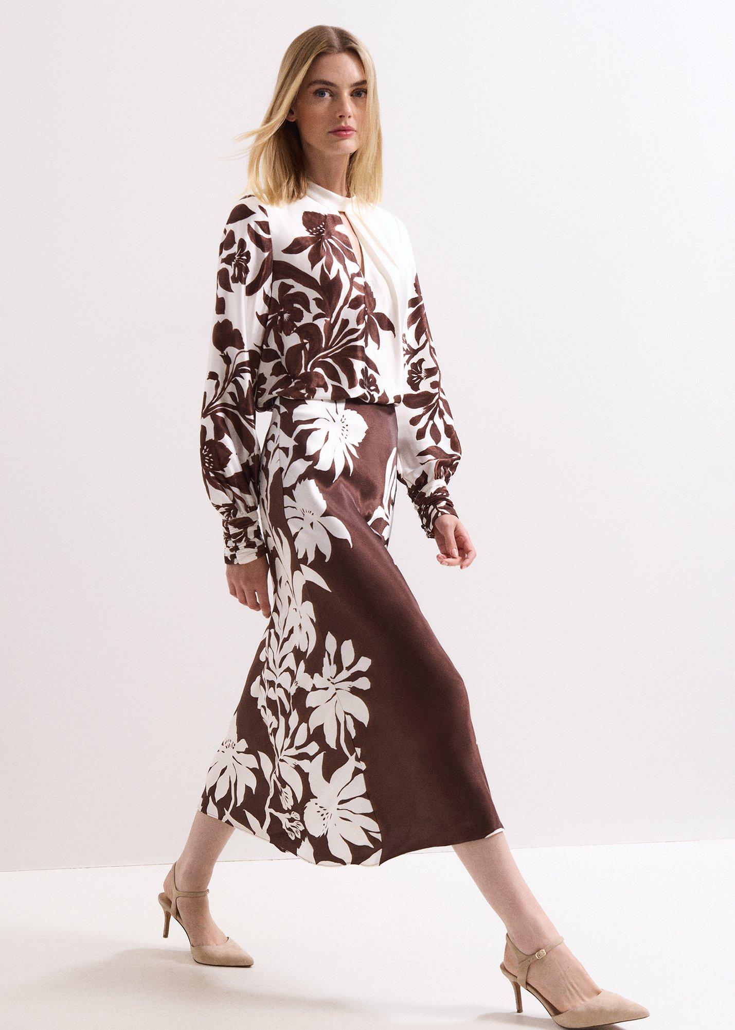 Hattie Satin Midi Skirt
