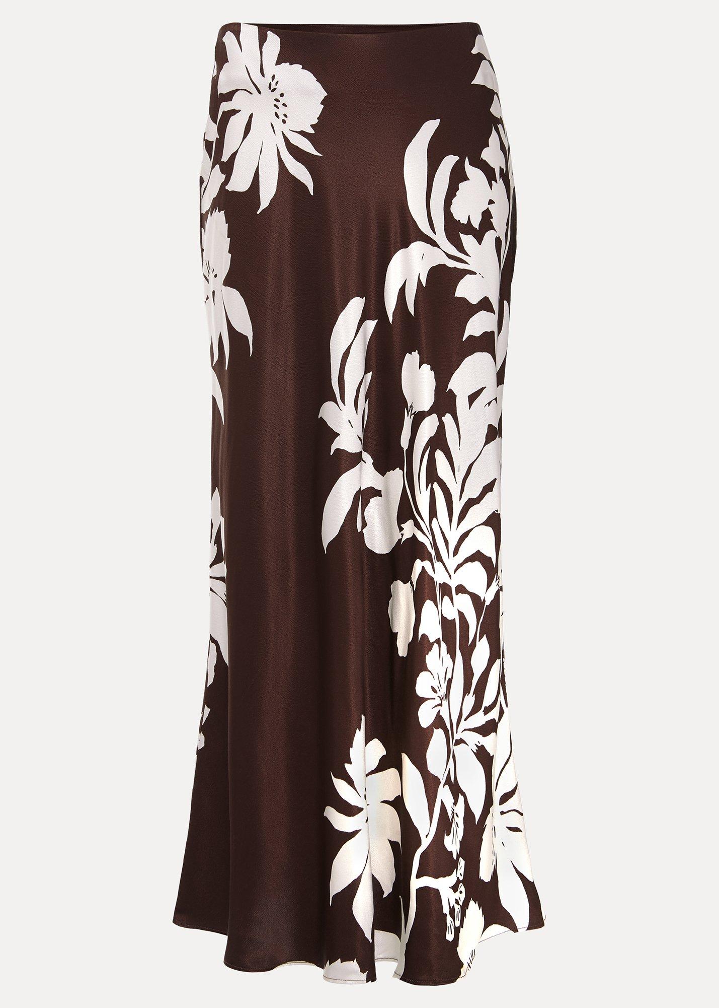 ${product-id}-Hattie Floral Satin Midi Skirt-Brown-${view-type}