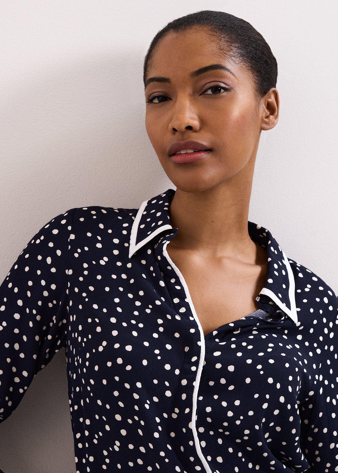 ${product-id}-Rita Spot Print Shirt-Navy/Ivory-${view-type}