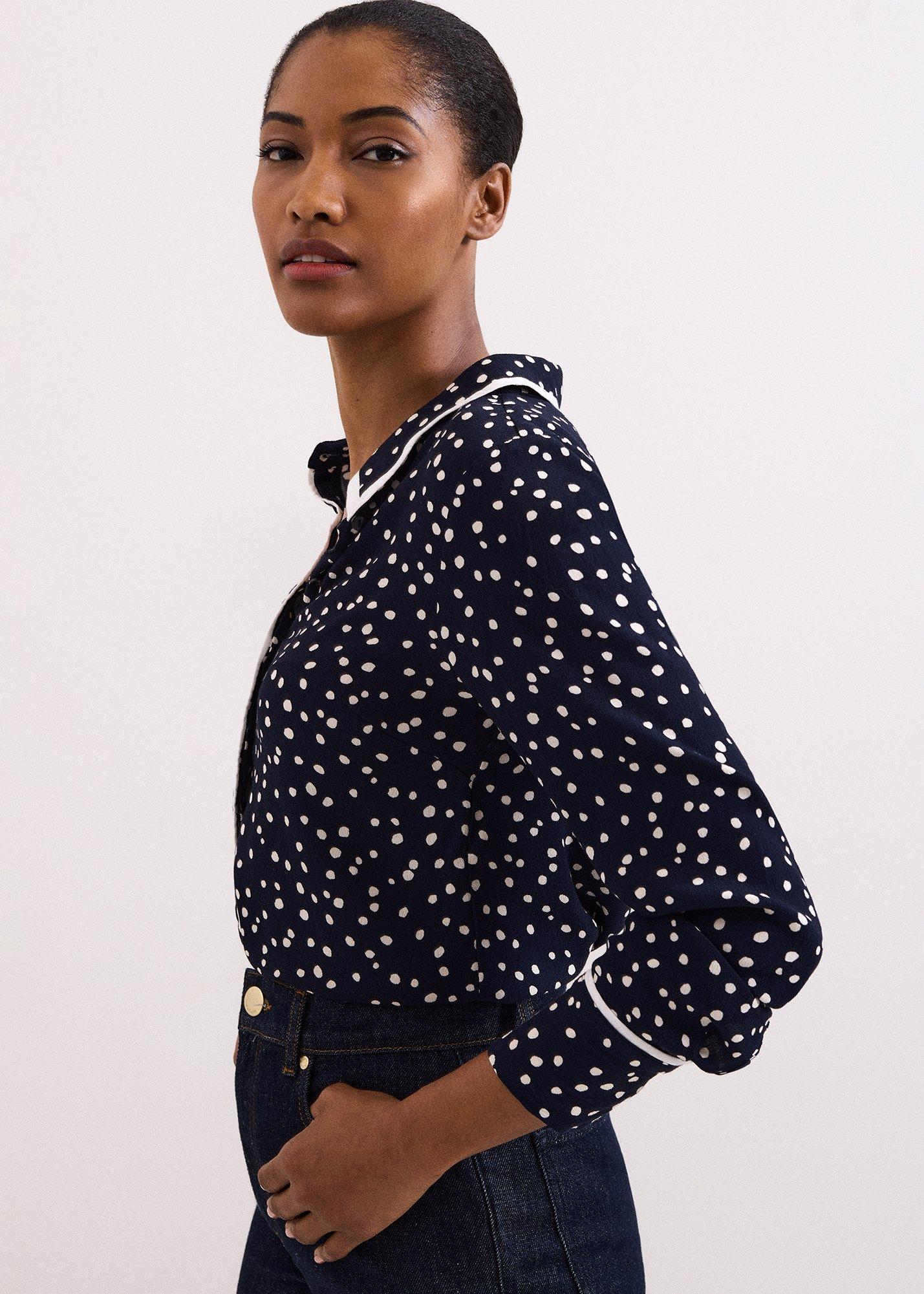 ${product-id}-Rita Spot Print Shirt-Navy/Ivory-${view-type}