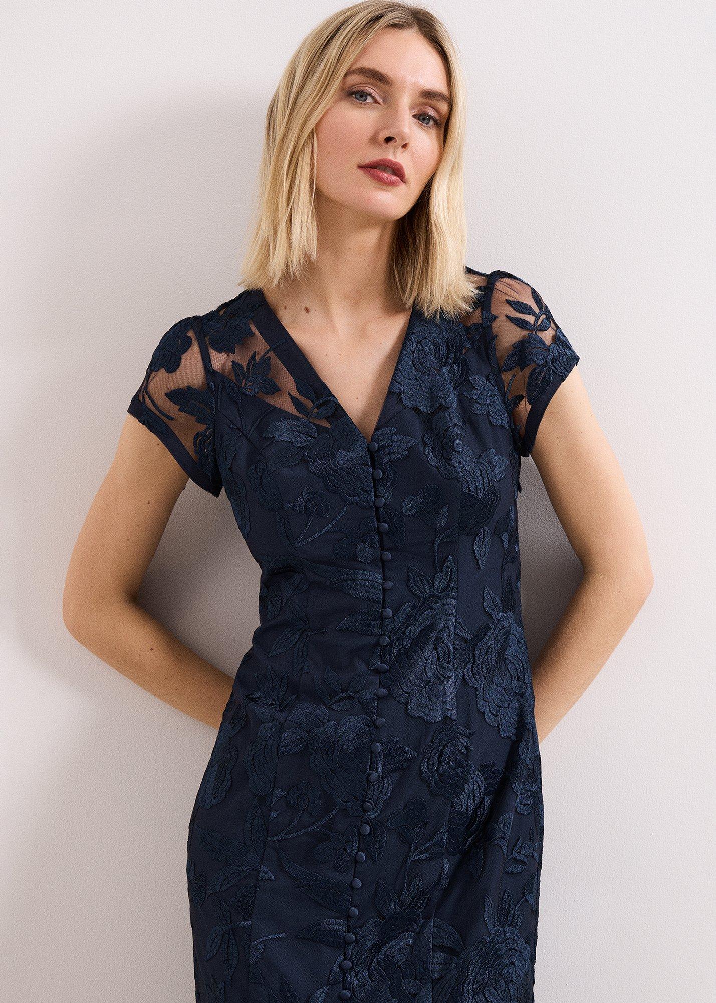 ${product-id}-Klaudia Navy Embroidered Maxi Dress-Navy-${view-type}