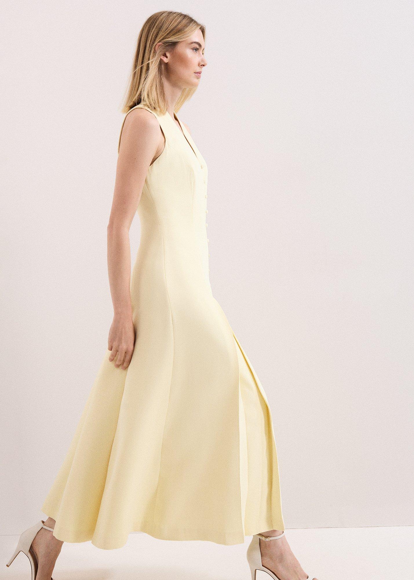 ${product-id}-Greta Yellow Button Tux Midaxi Dress-Pale Yellow-${view-type}