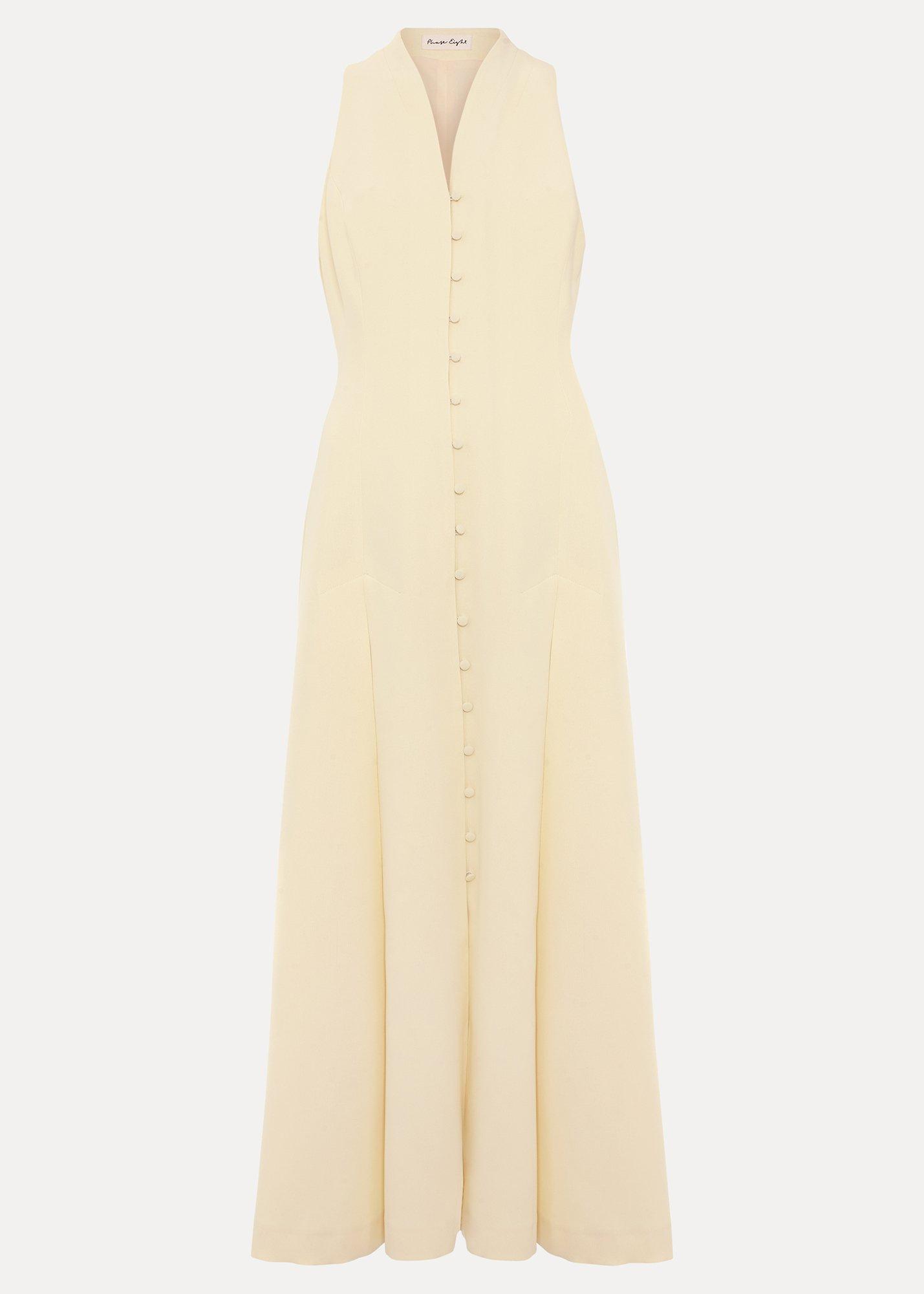 ${product-id}-Greta Yellow Button Tux Midaxi Dress-Pale Yellow-${view-type}