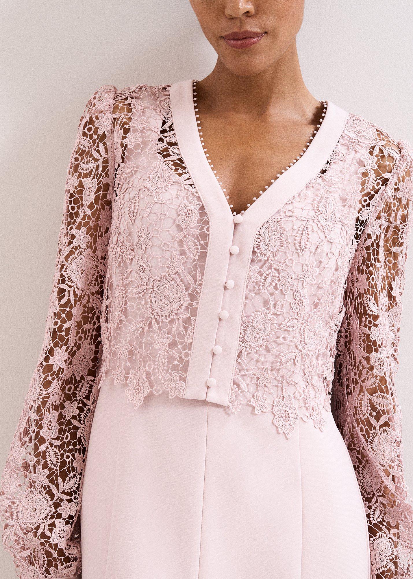 ${product-id}-Petite Ayumi Pink Lace Top Midi Dress-Pale Pink-${view-type}