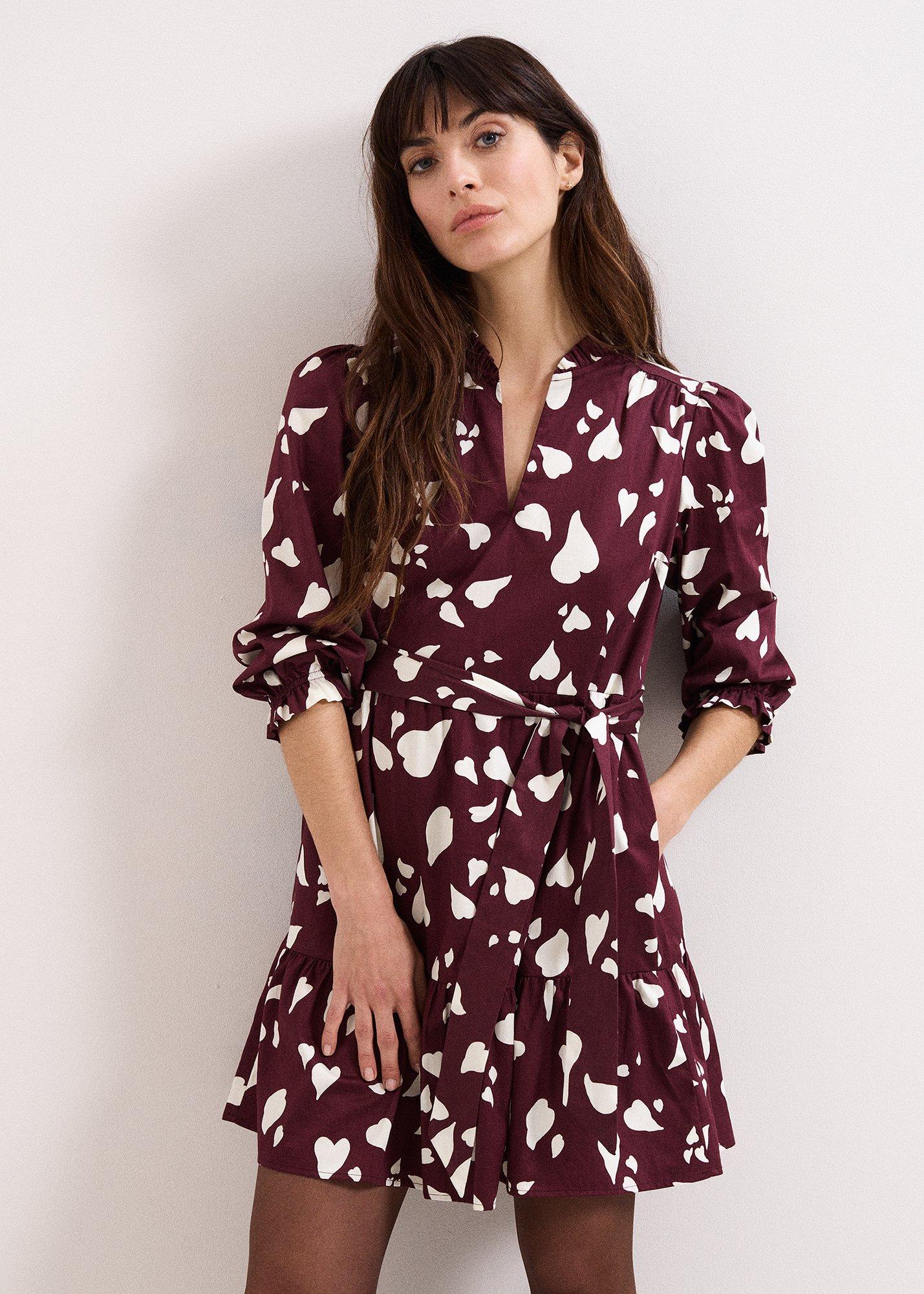 ${product-id}-Gaia Heart Cotton Swing Dress-Red-${view-type}