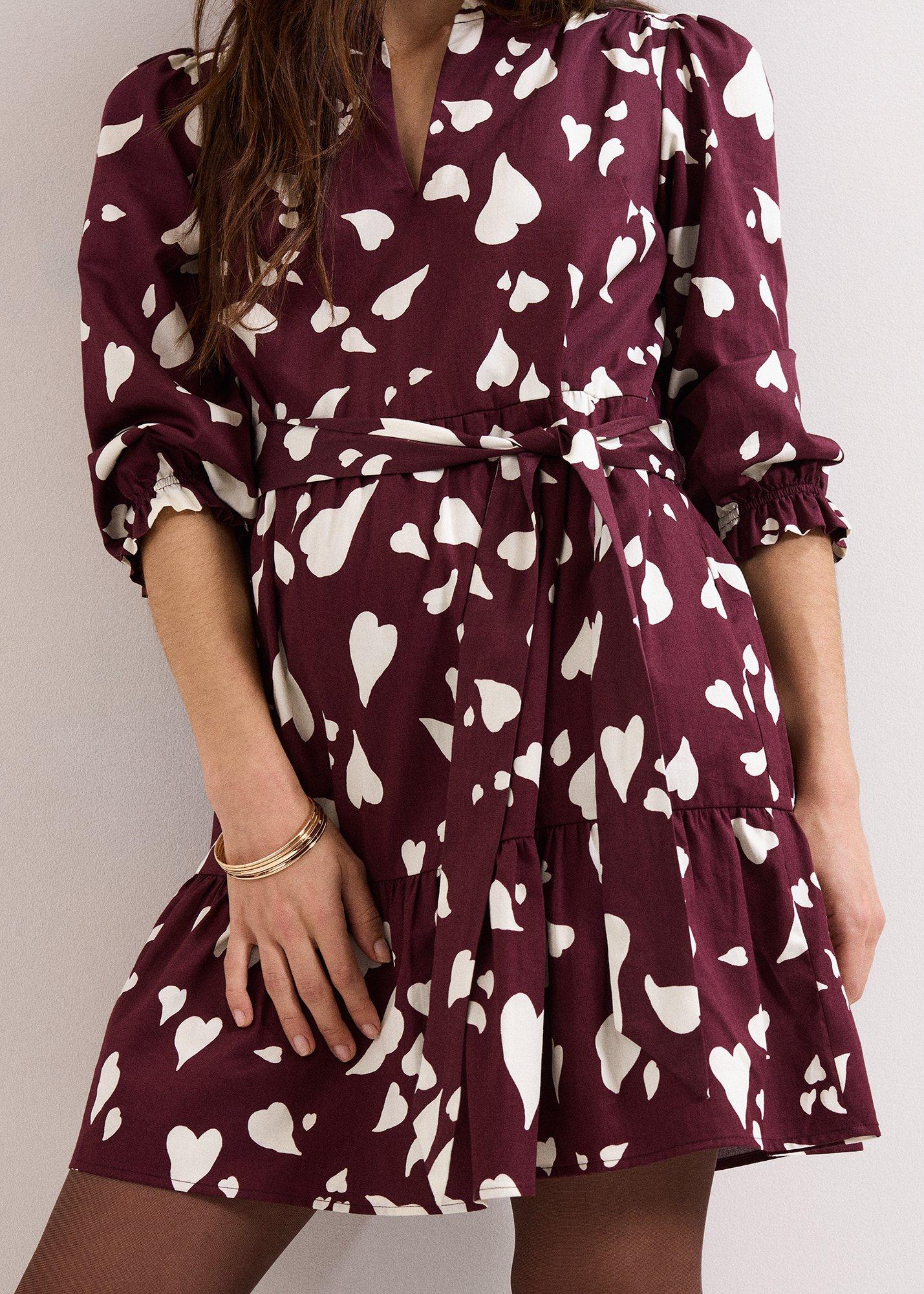 ${product-id}-Gaia Heart Cotton Swing Dress-Red-${view-type}
