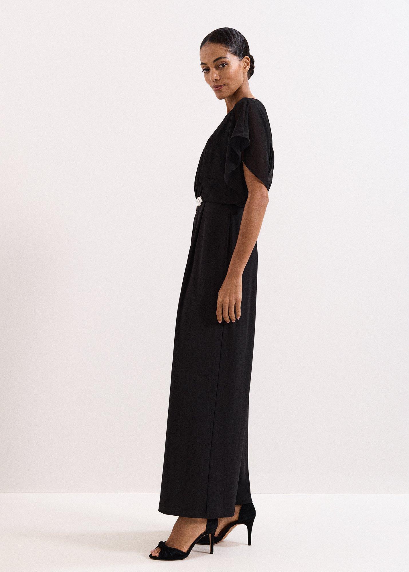 ${product-id}-Petite Velma Black Jewelled Belt Jumpsuit-Black-${view-type}