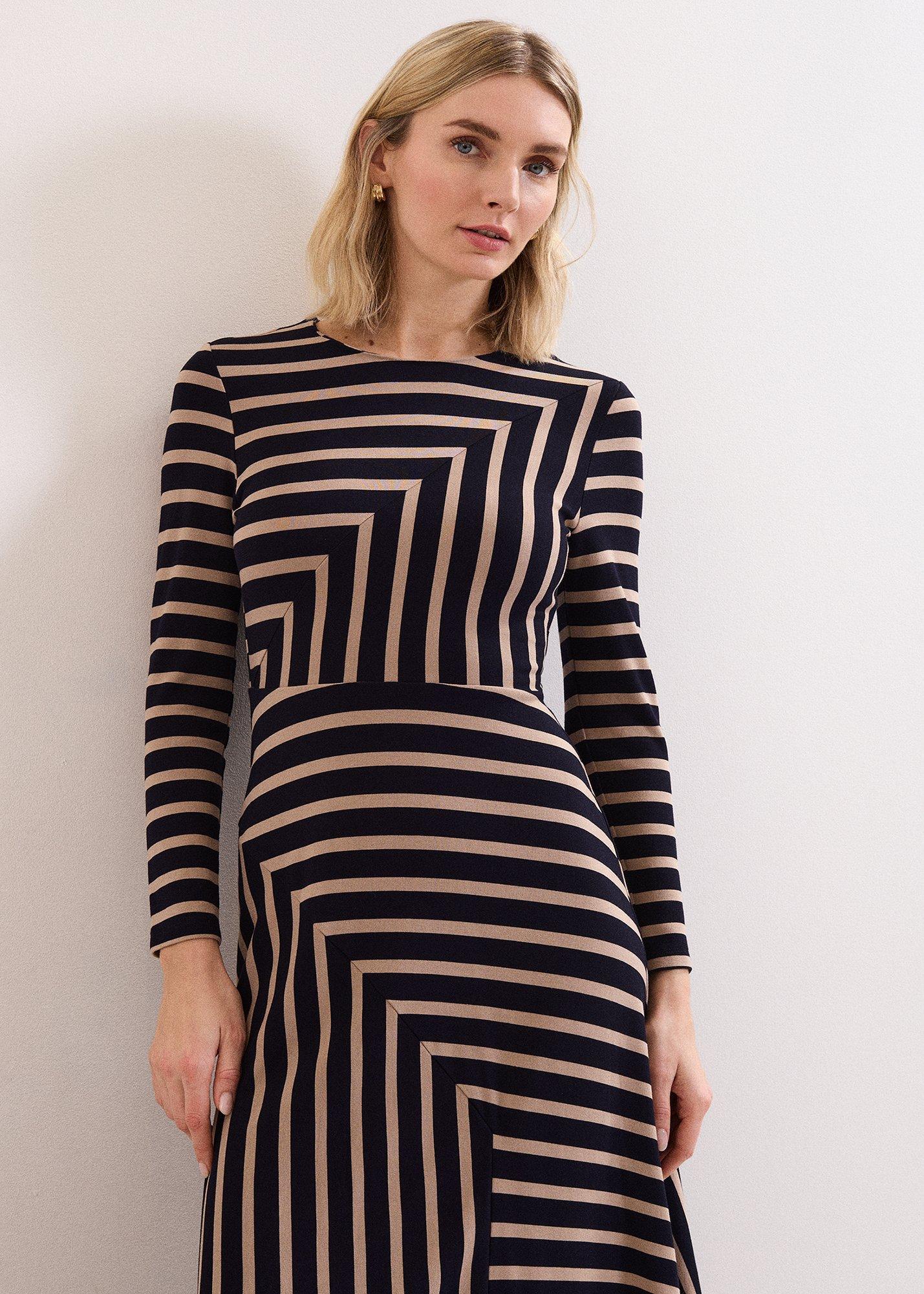 ${product-id}-Mia Stripe Midi Dress-Black Multi-${view-type}