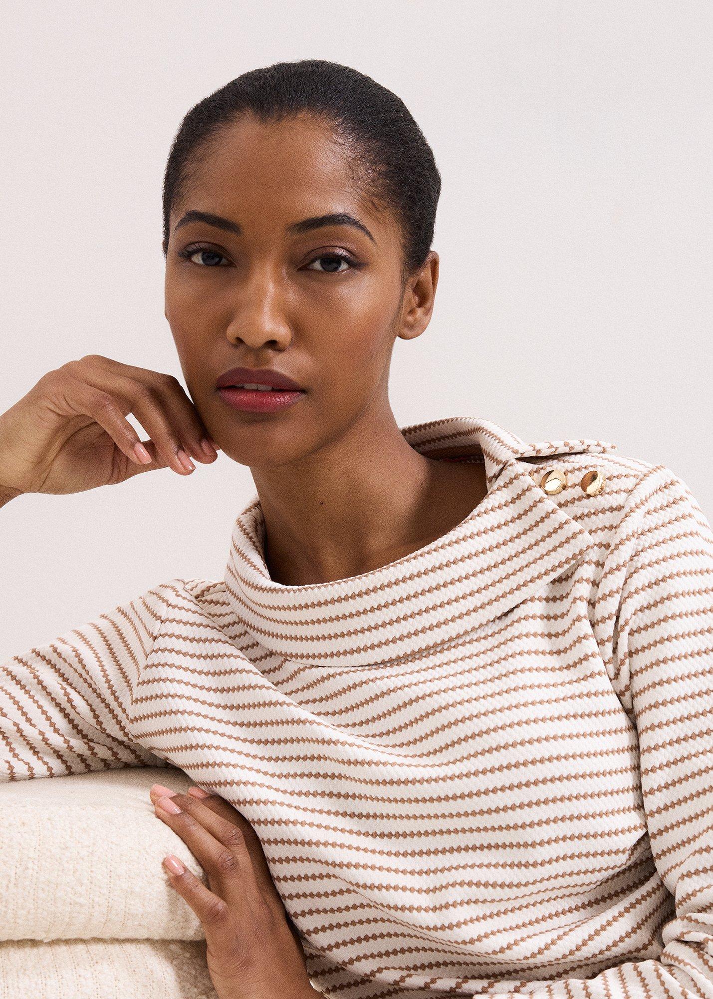 ${product-id}-Remy Stripe Textured Top-Camel-${view-type}