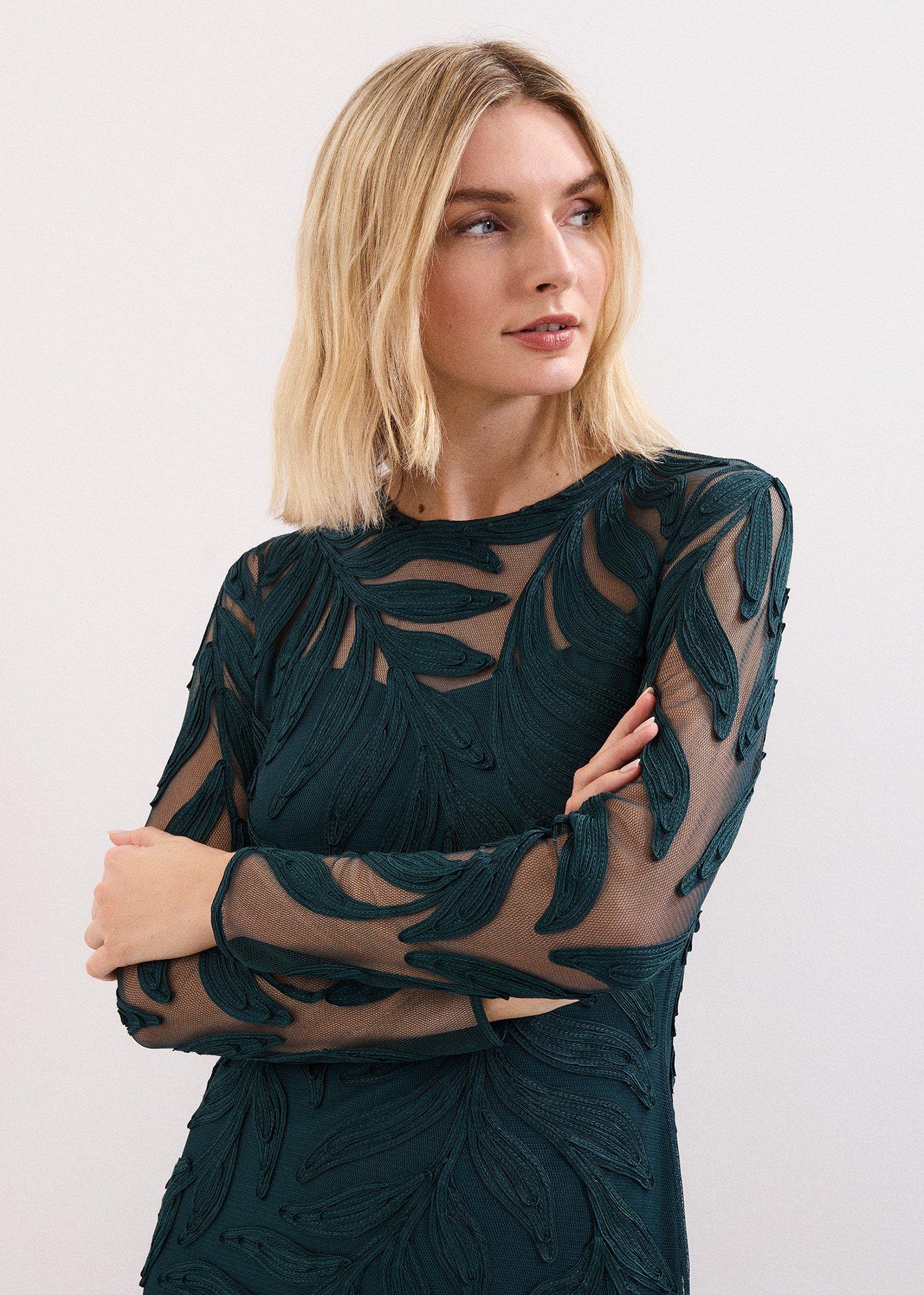 ${product-id}-Harleigh Dark Green Tapework Maxi Dress-Dark Green-${view-type}