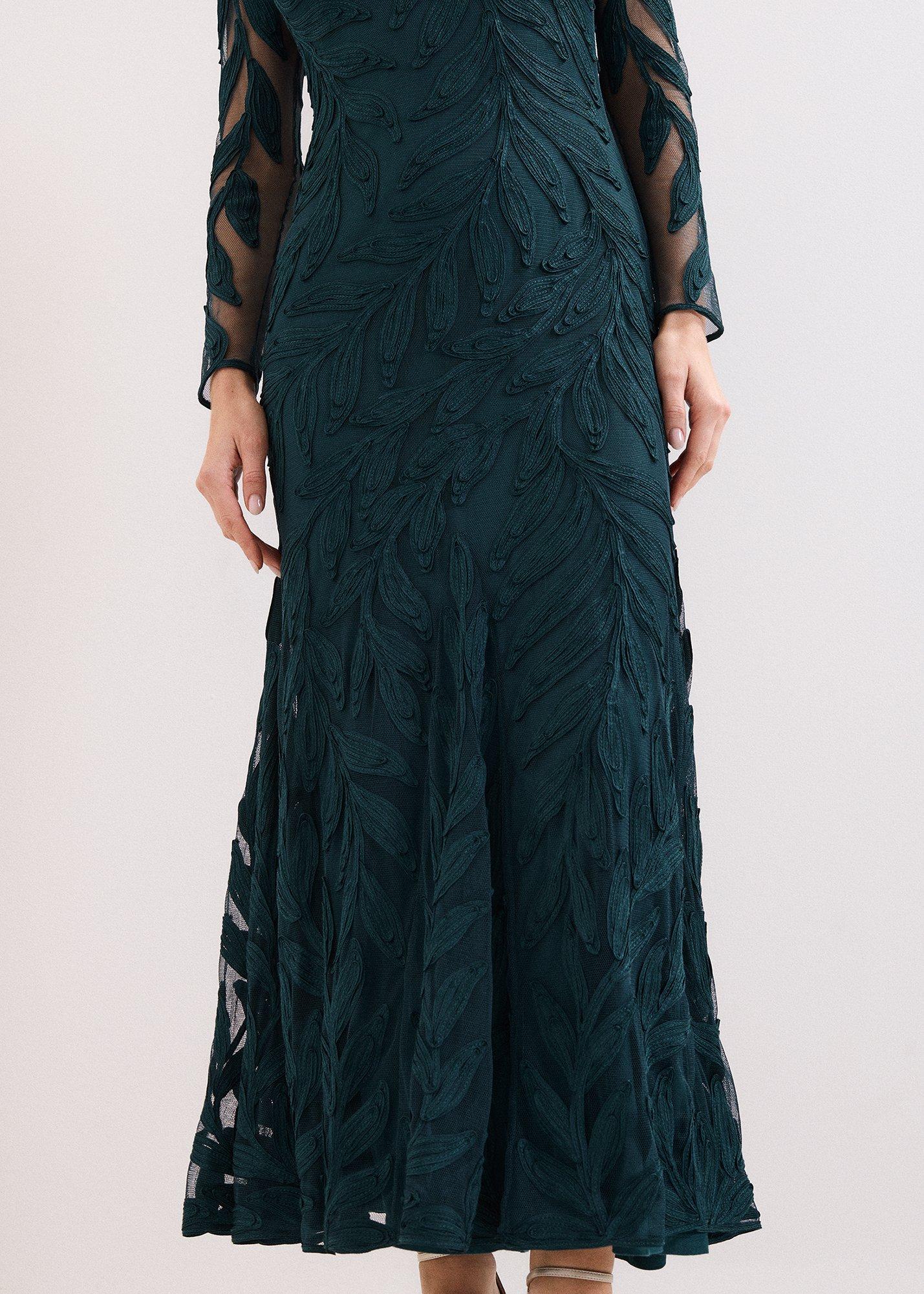 ${product-id}-Harleigh Dark Green Tapework Maxi Dress-Dark Green-${view-type}