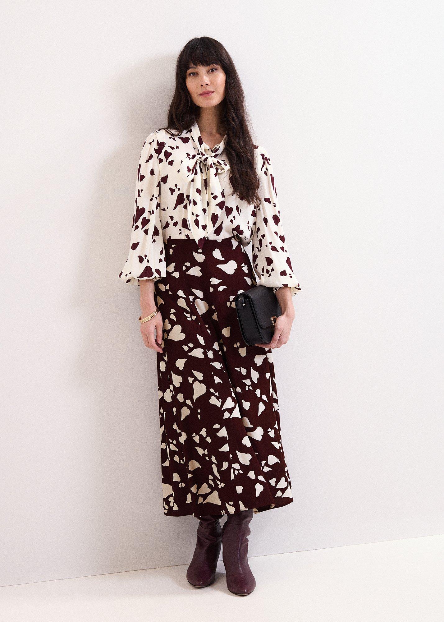 Valentina Heart Print Skirt