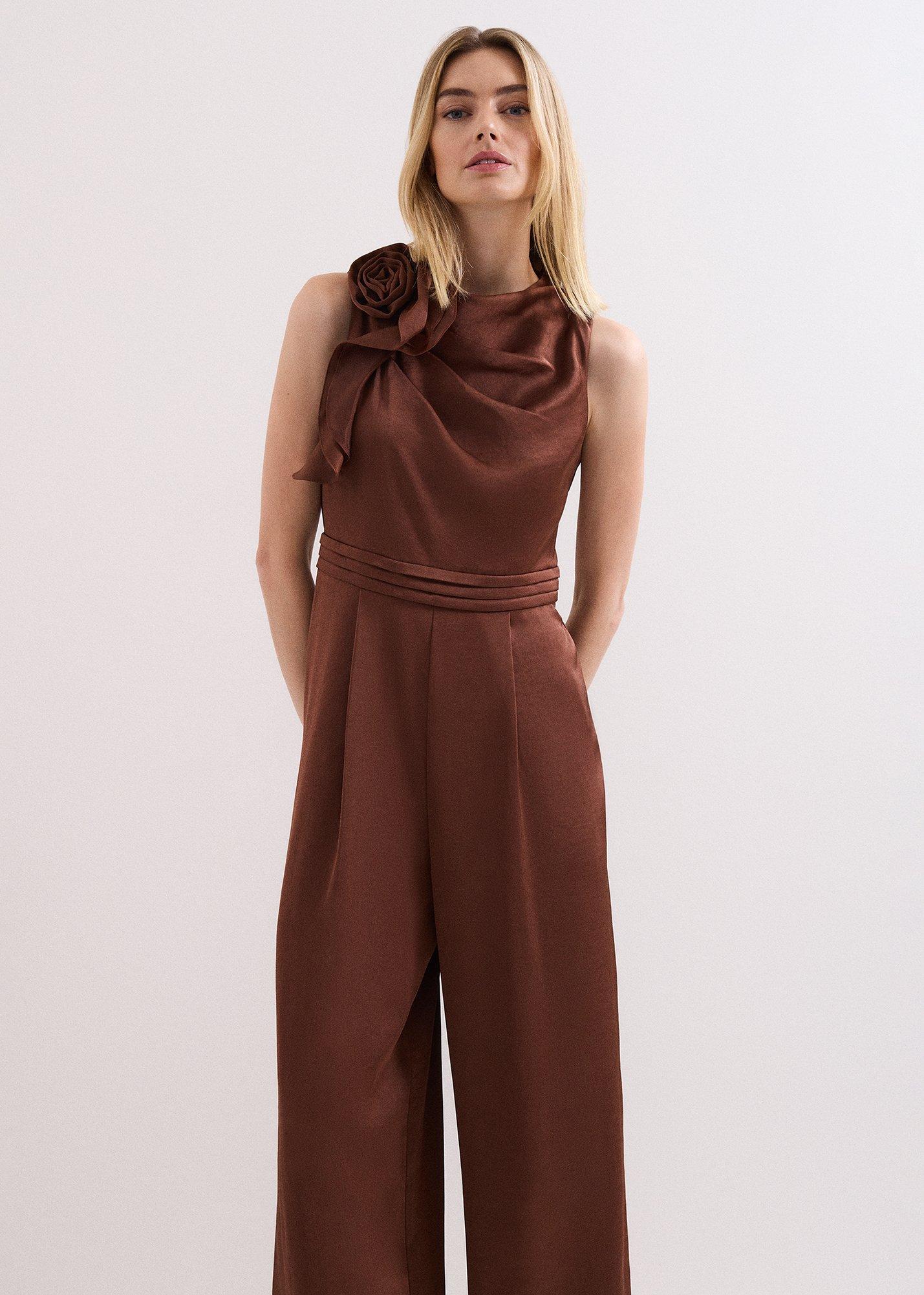 ${product-id}-Elora Brown Corsage Jumpsuit-Brown-${view-type}