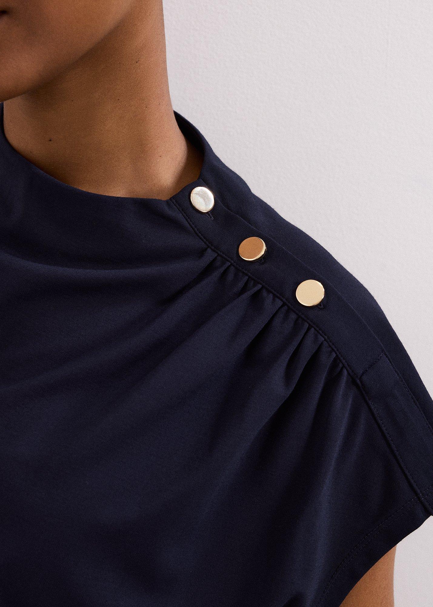 ${product-id}-Paige Ponte Gold Button Top-Navy-${view-type}
