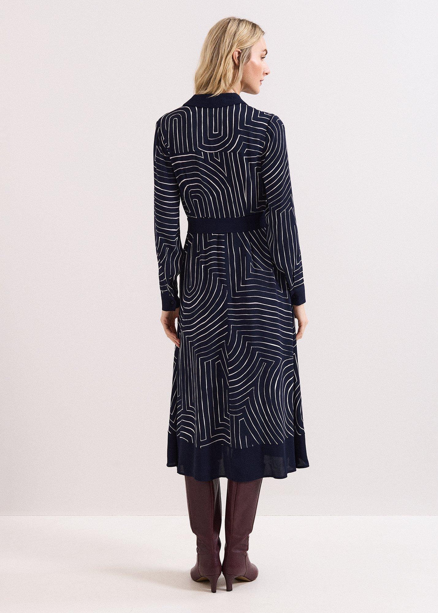${product-id}-Charlotte Midi Shirt Dress-Navy/Ivory-${view-type}