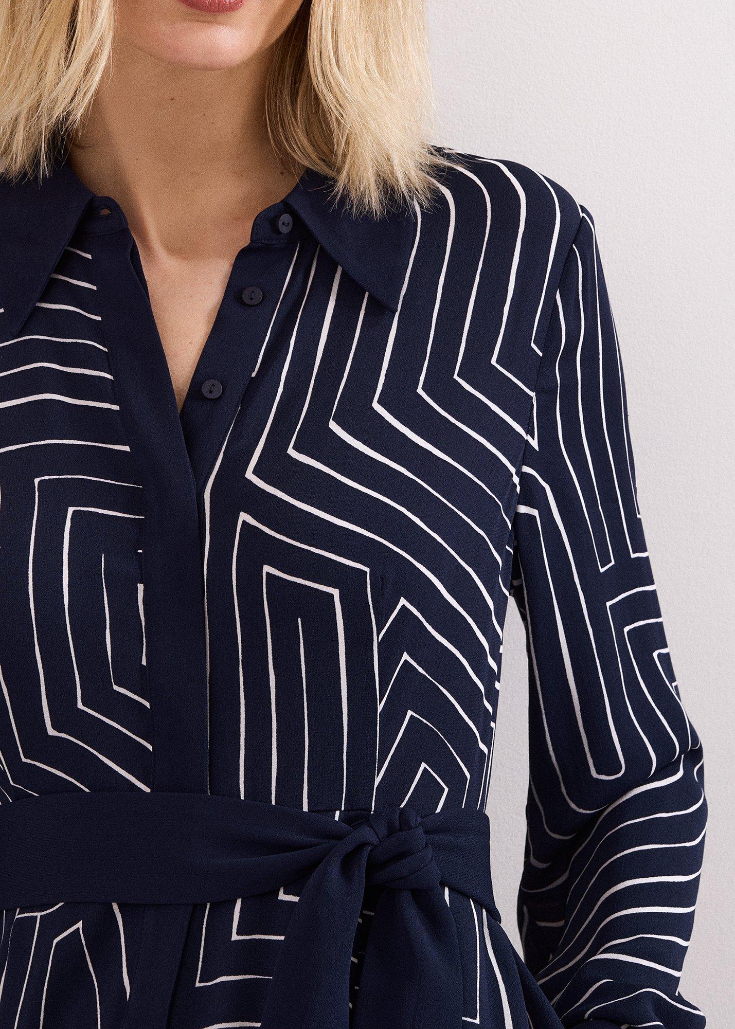 ${product-id}-Charlotte Midi Shirt Dress-Navy/Ivory-${view-type}