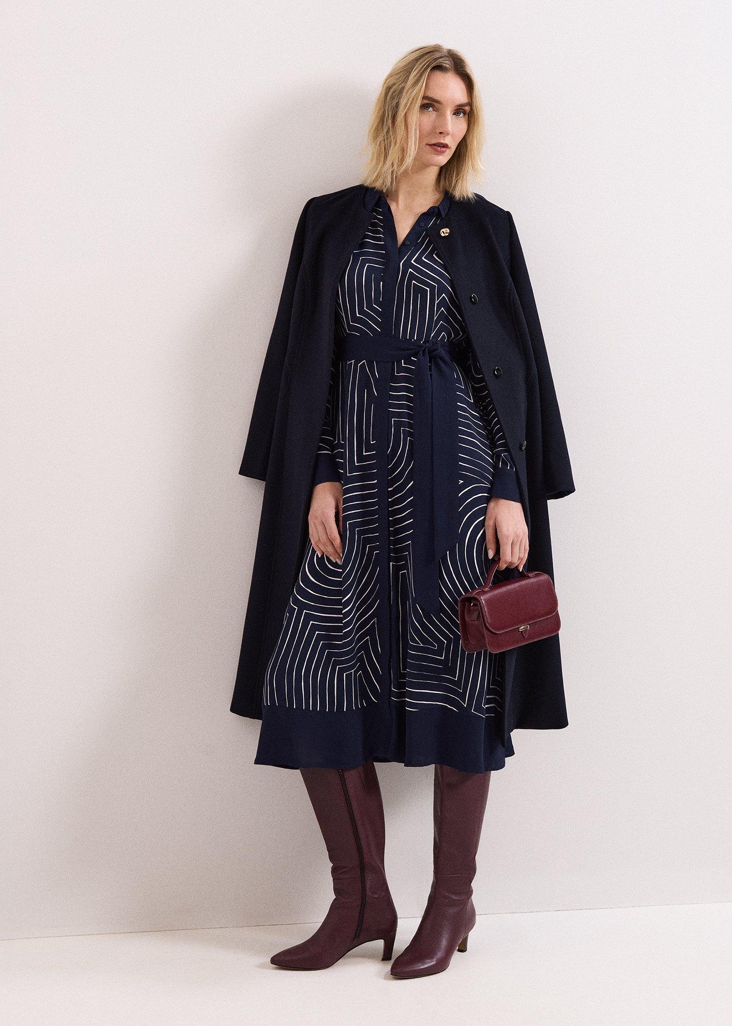 ${product-id}-Charlotte Midi Shirt Dress-Navy/Ivory-${view-type}
