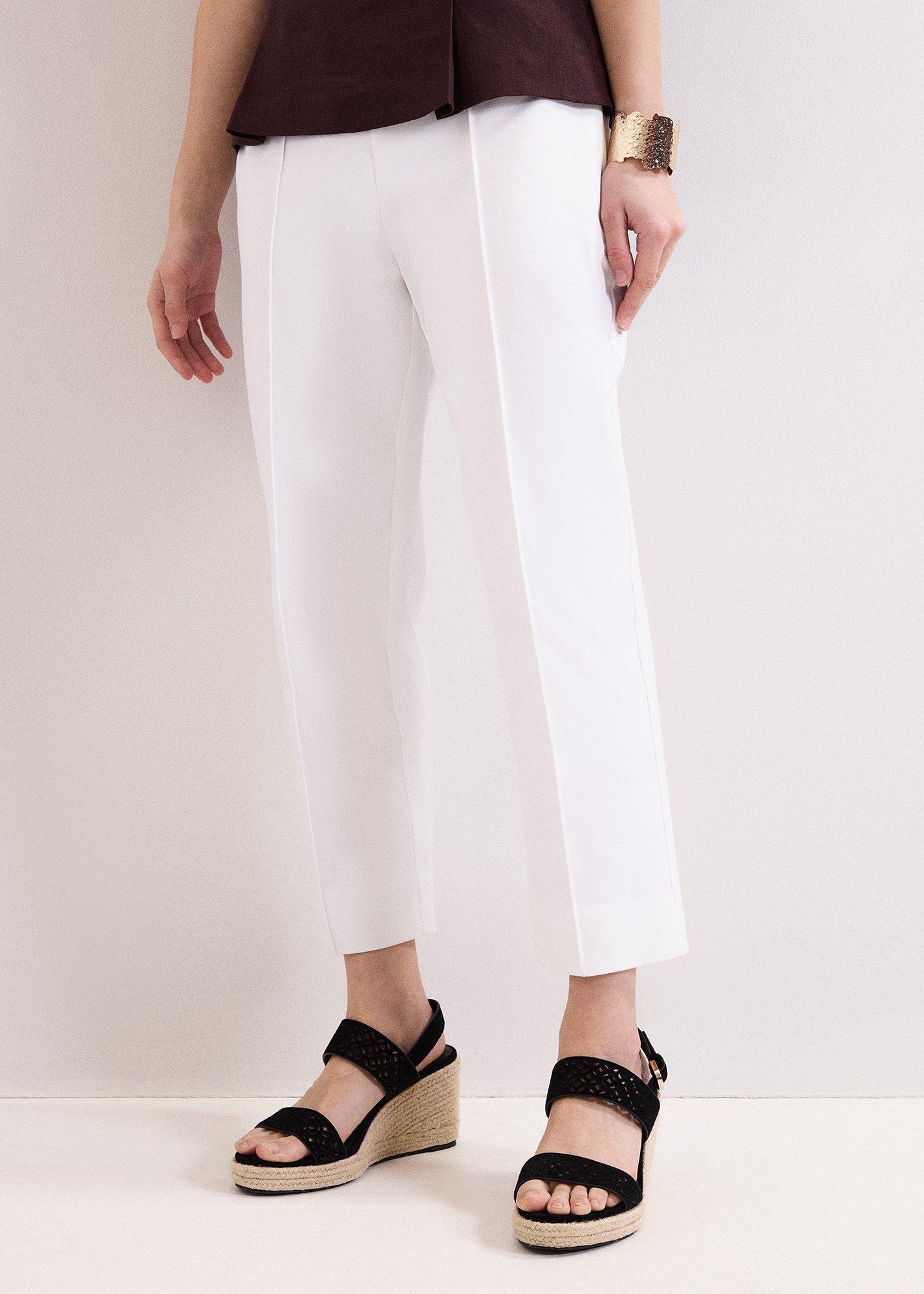Miah White Cropped Slim Trousers