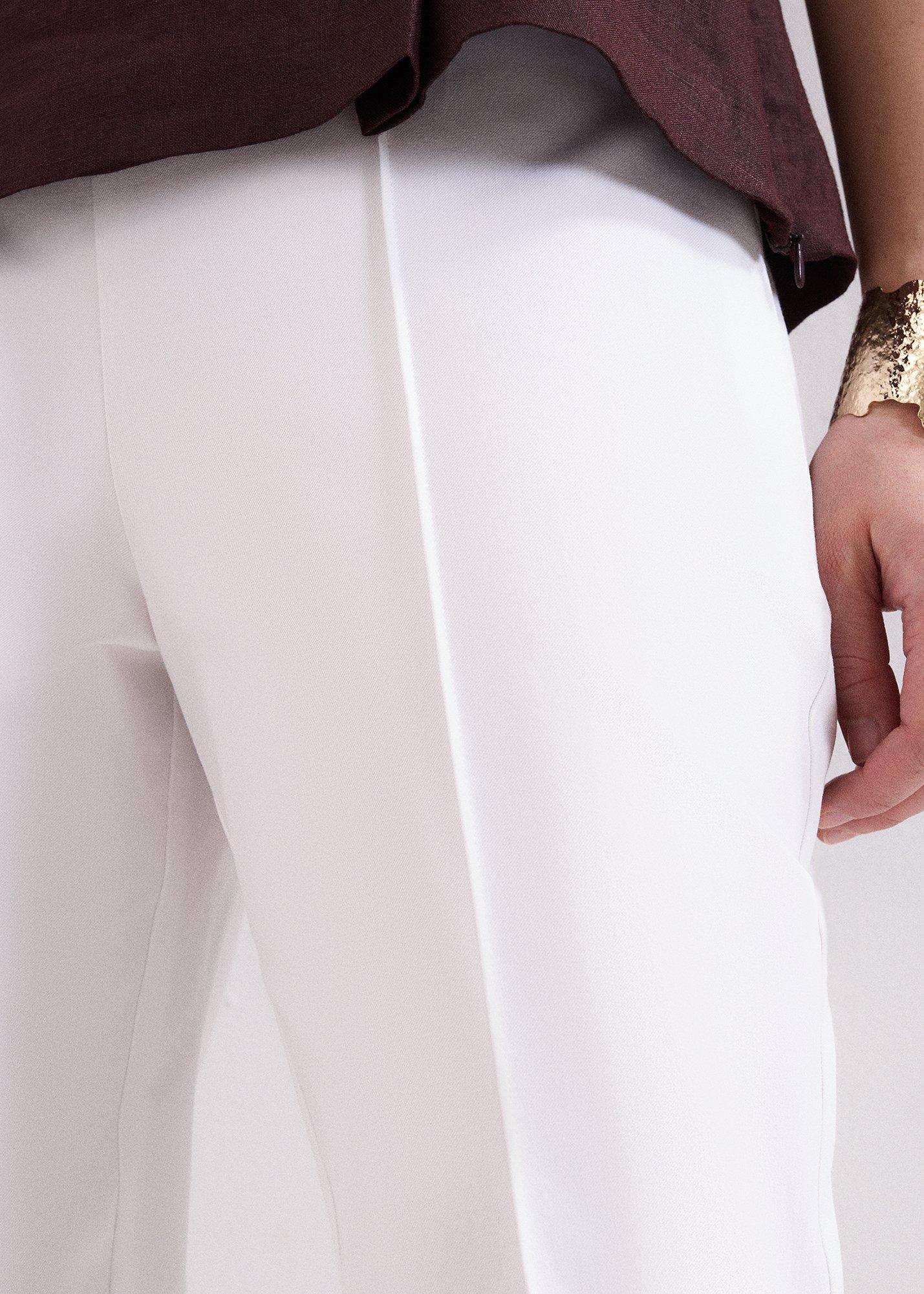 Miah White Cropped Slim Trousers