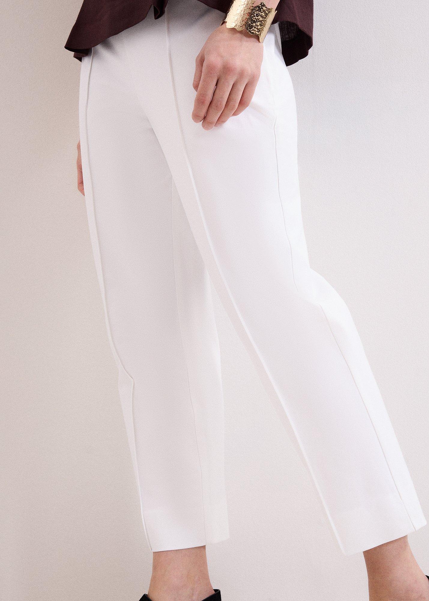 Miah White Cropped Slim Trousers