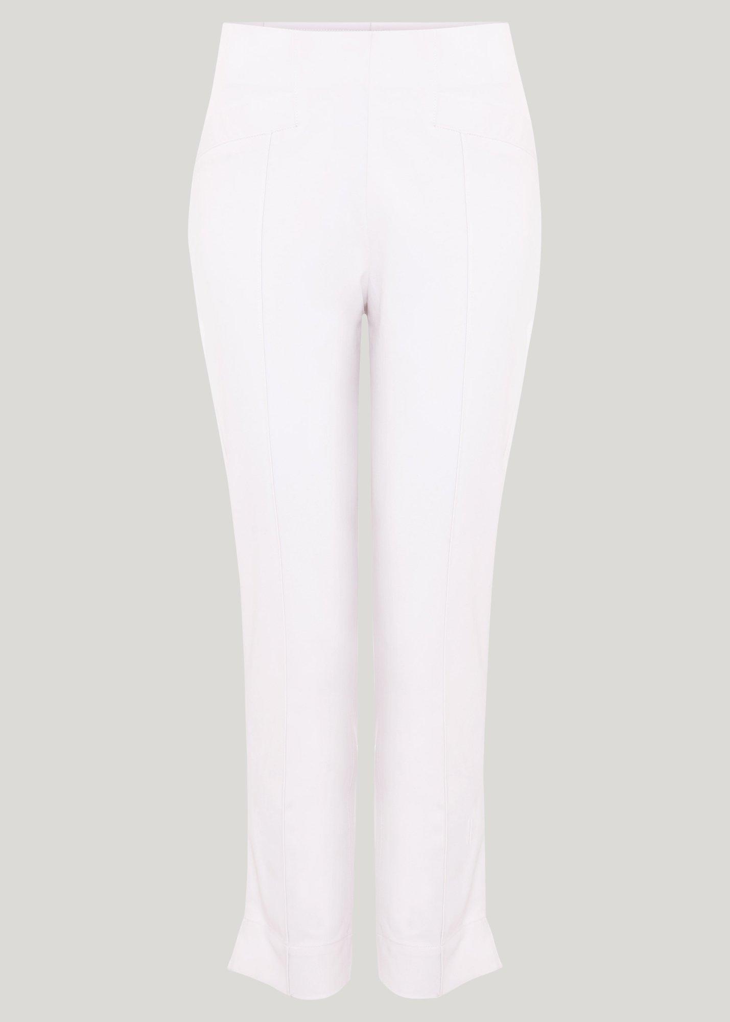 Miah White Cropped Slim Trousers