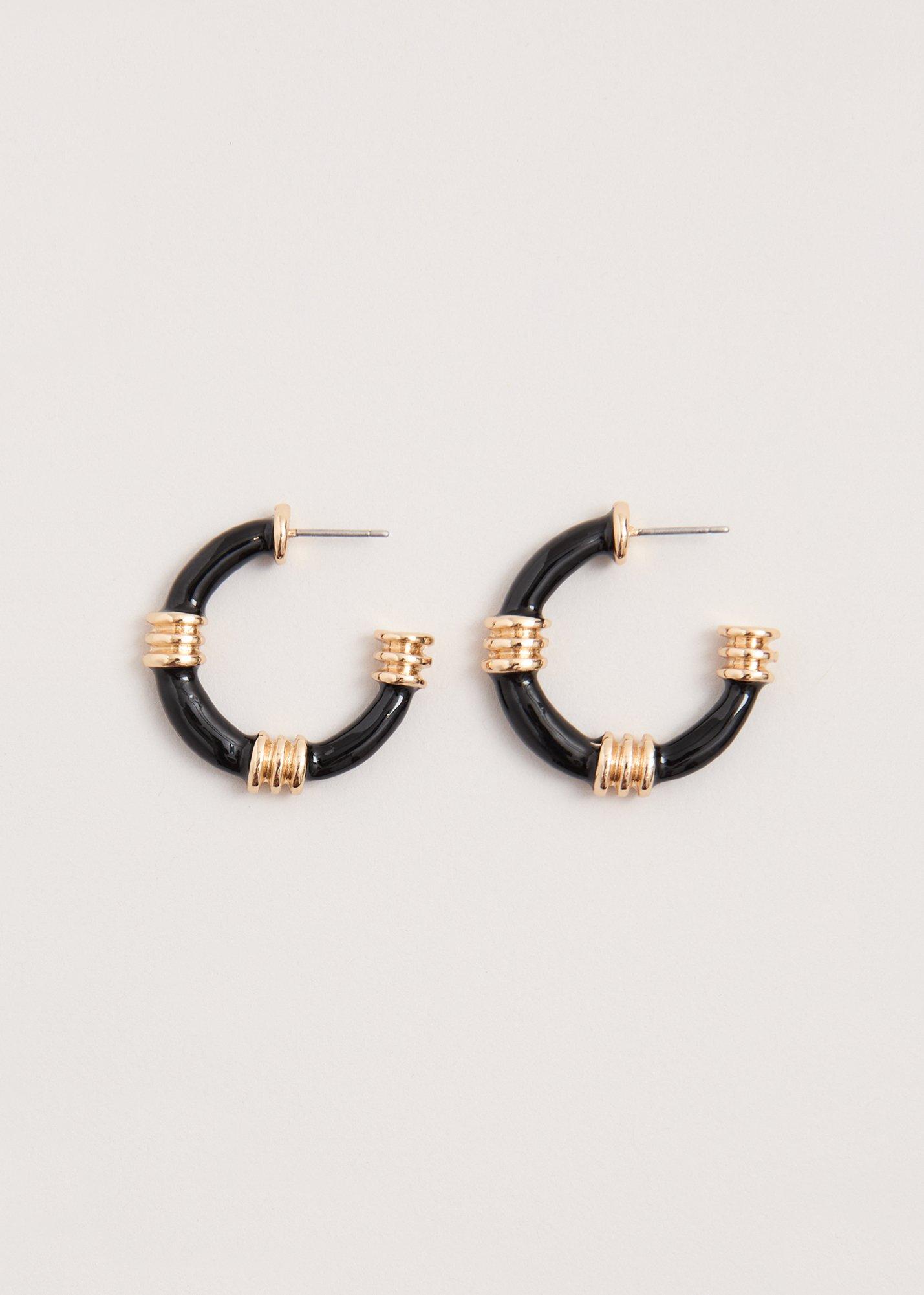 Enamel Hoop Earrings