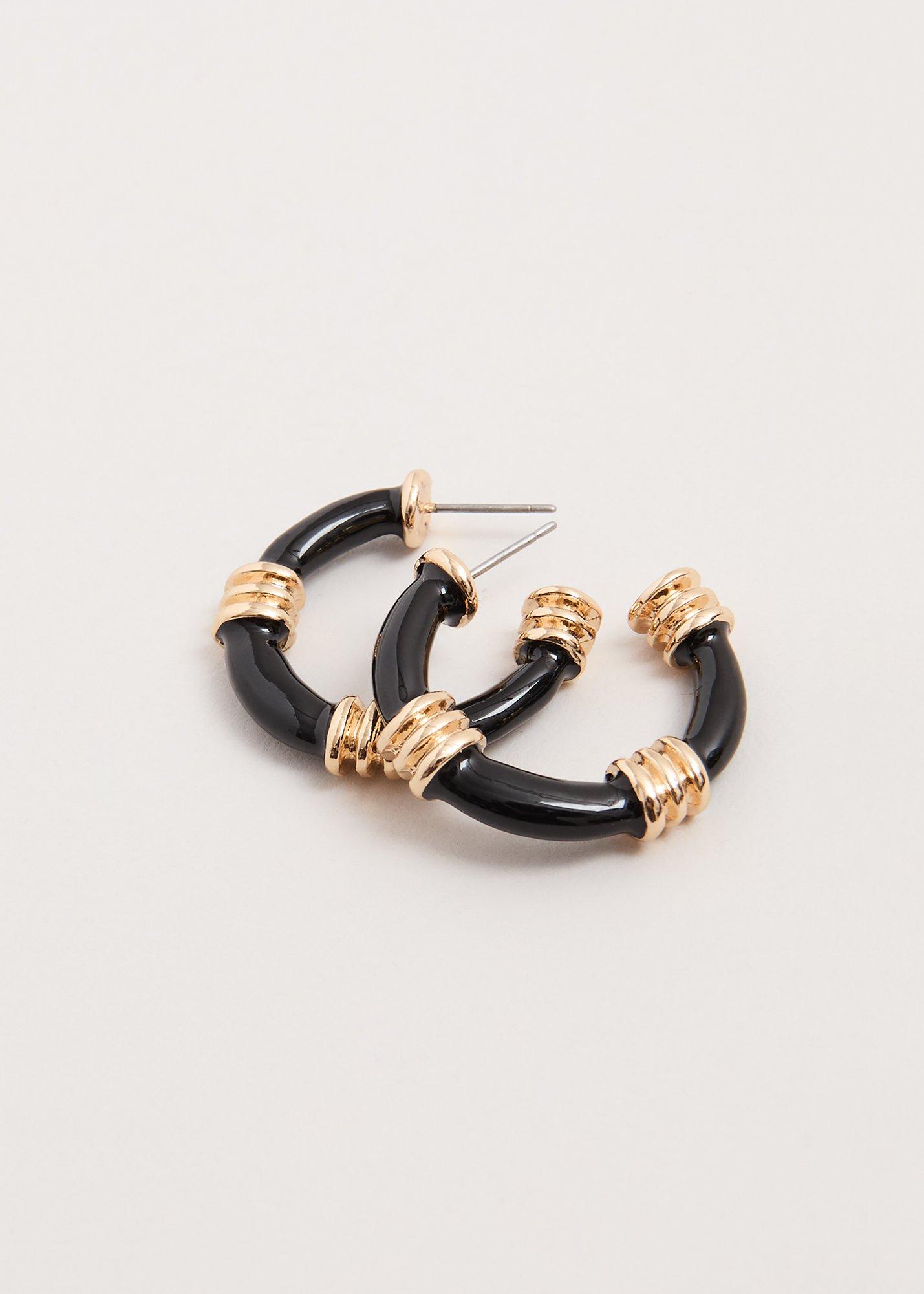 Enamel Hoop Earrings