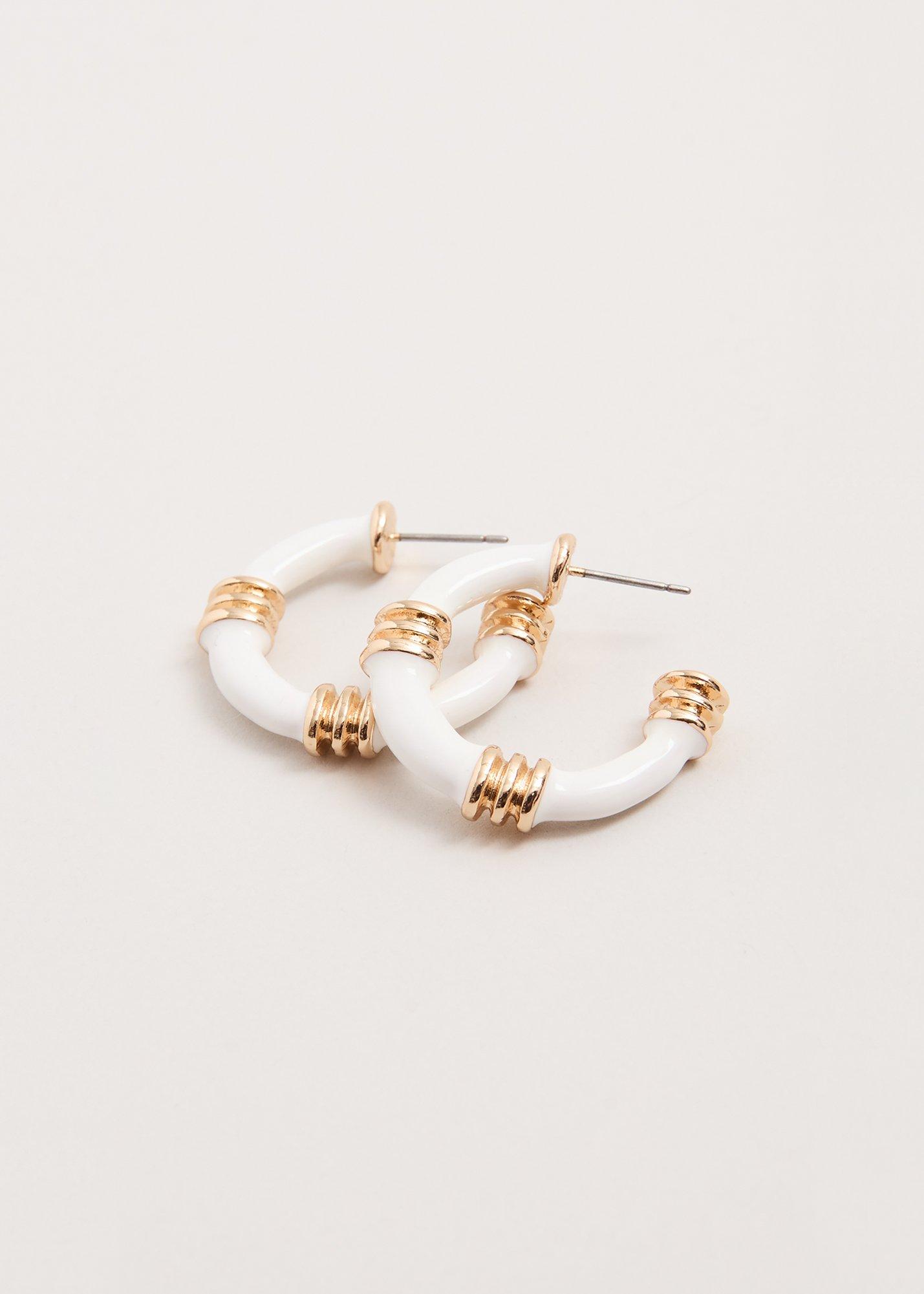 Enamel Hoop Earrings