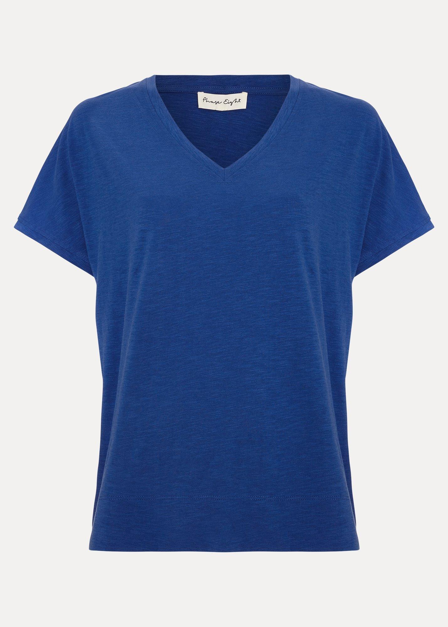 Saphiya Cotton Slub V Neck T-Shirt