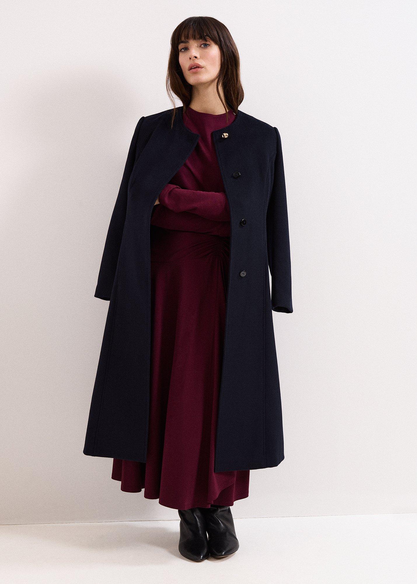 ${product-id}-Eugenia Ponte Button Jersey Midi Dress-Burgundy-${view-type}