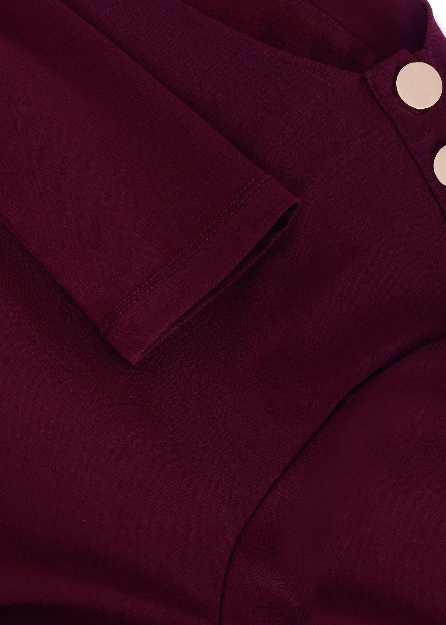 ${product-id}-Eugenia Ponte Button Jersey Midi Dress-Burgundy-${view-type}
