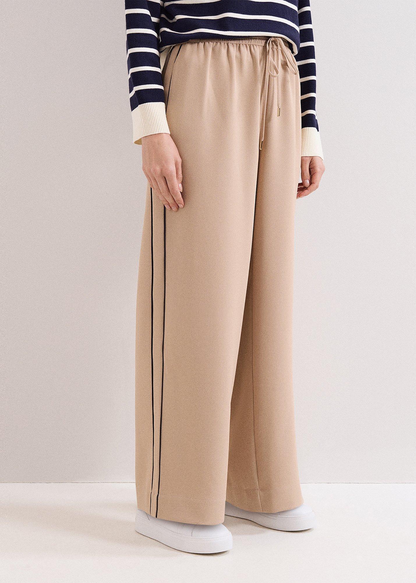${product-id}-Petite Skye Pull On Side Stripe Trousers-Camel-${view-type}