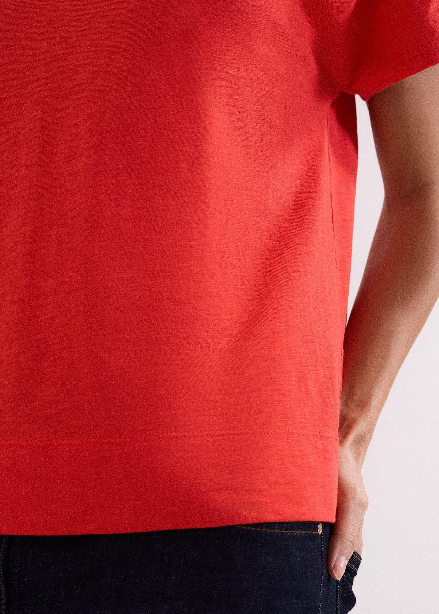 Saphiya Cotton Slub V Neck T-Shirt