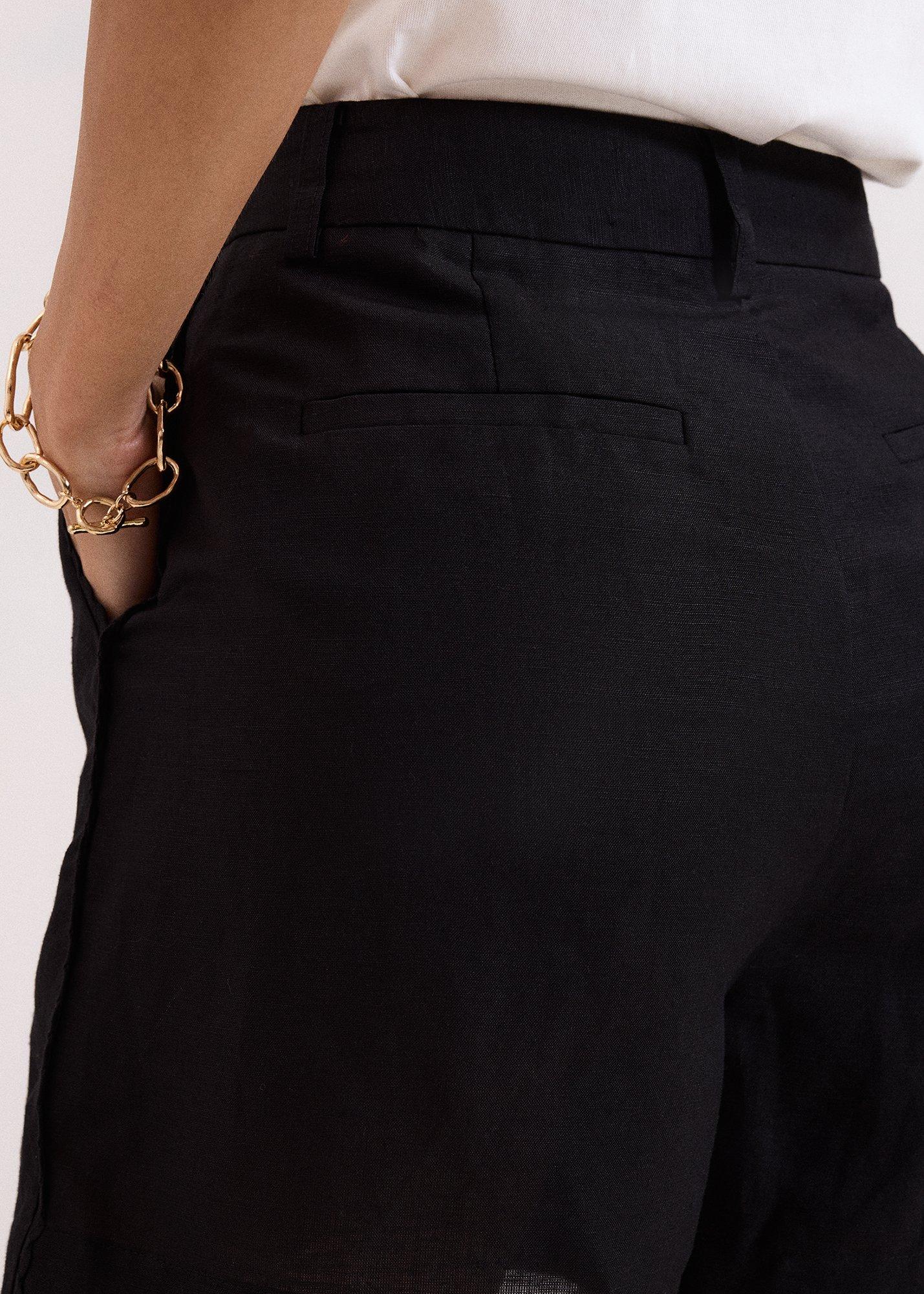 arnie-black-tailored-linen-blend-shorts