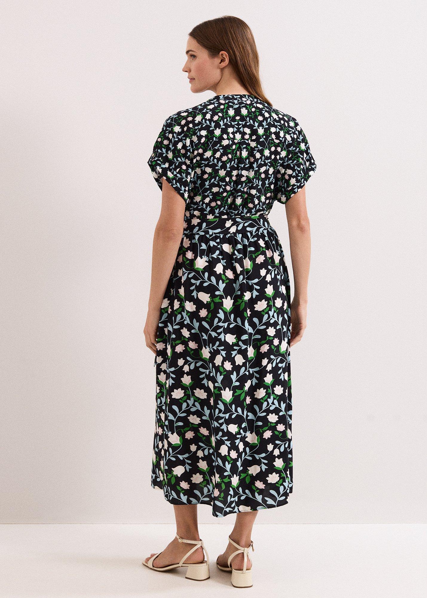 Luisa Floral Printed Midi Shirt Dress