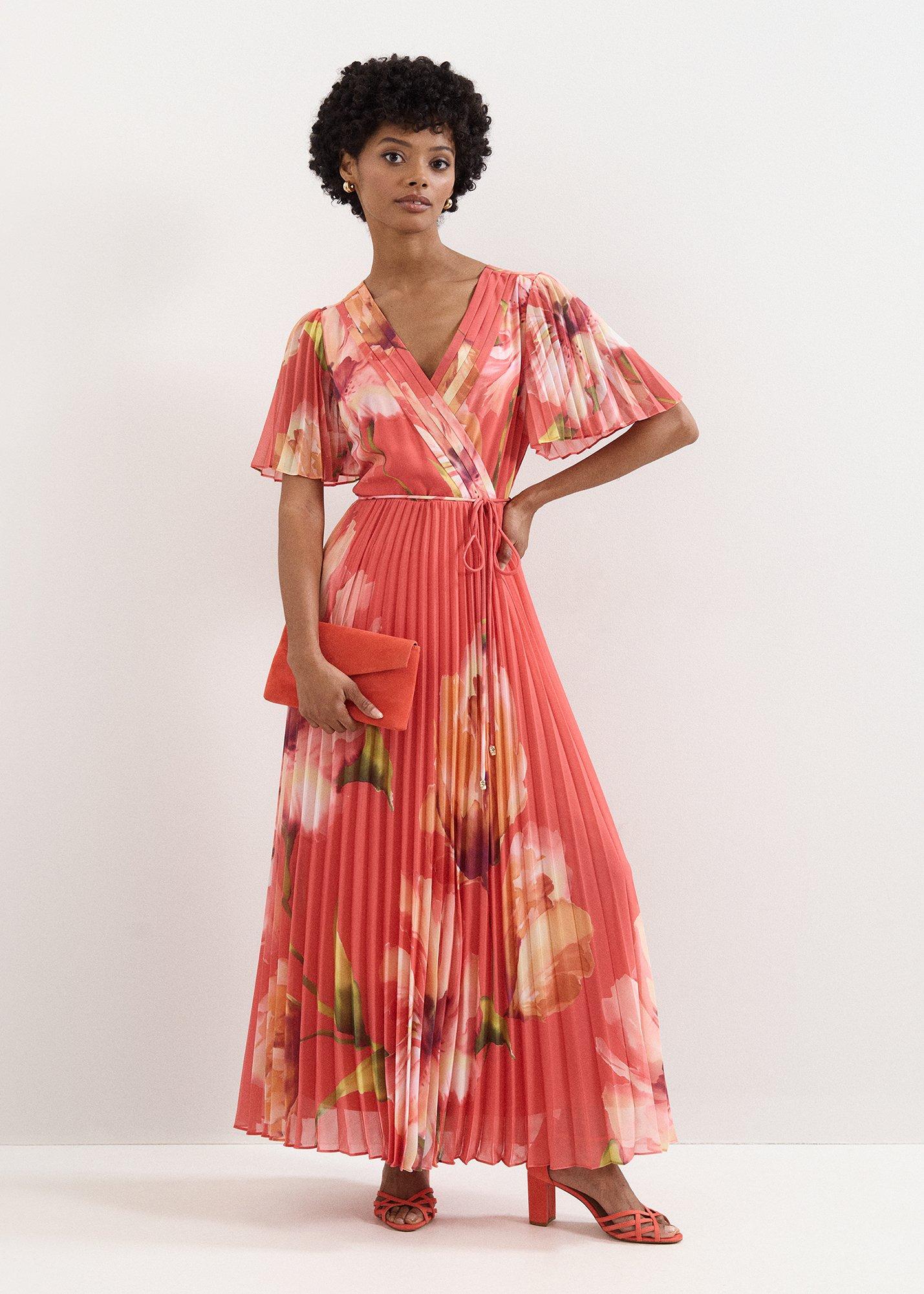 Abigail Pleated Print Maxi Dress